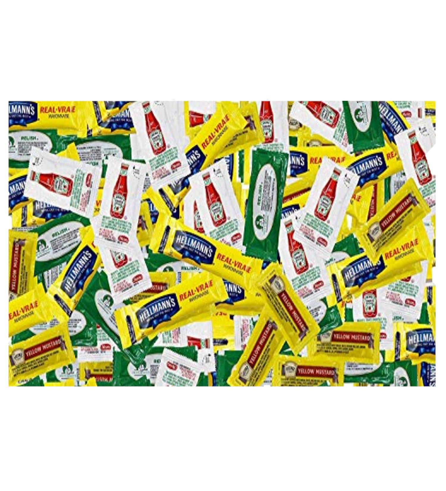 On The Go Condiment Packets - Ketchup, Mustard, Relish & Mayonnaise - 100 Pack - Buy Online on GoSupps.com