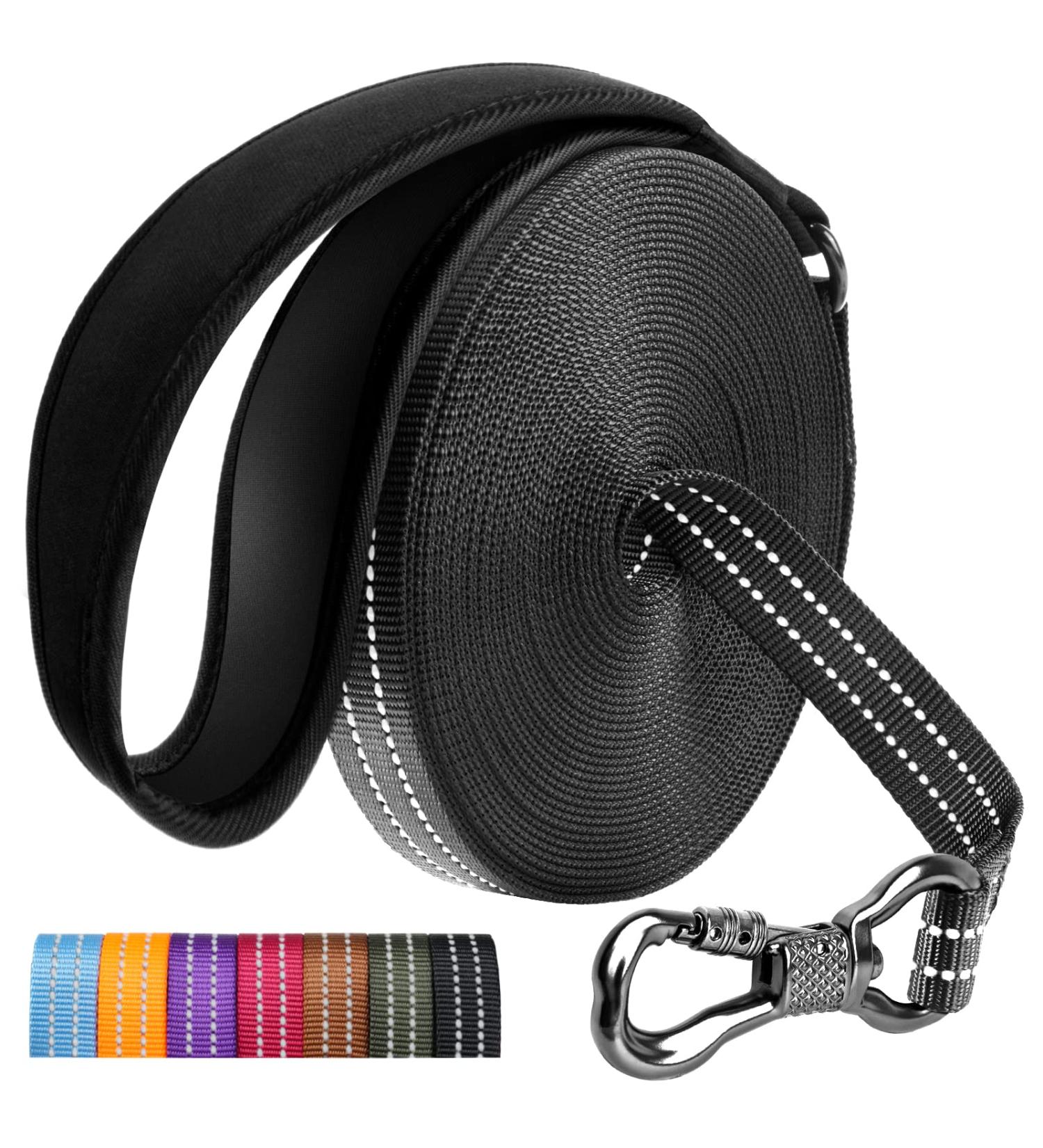 X Xben 30m Robust Dog Leash with Lockable Carabiner - Reflective Training Line for Medium & Large Dogs - 2cm Wide Includes Hand Loop - Ideal for Running & Outdoor Use - Buy Online on GoSupps.com