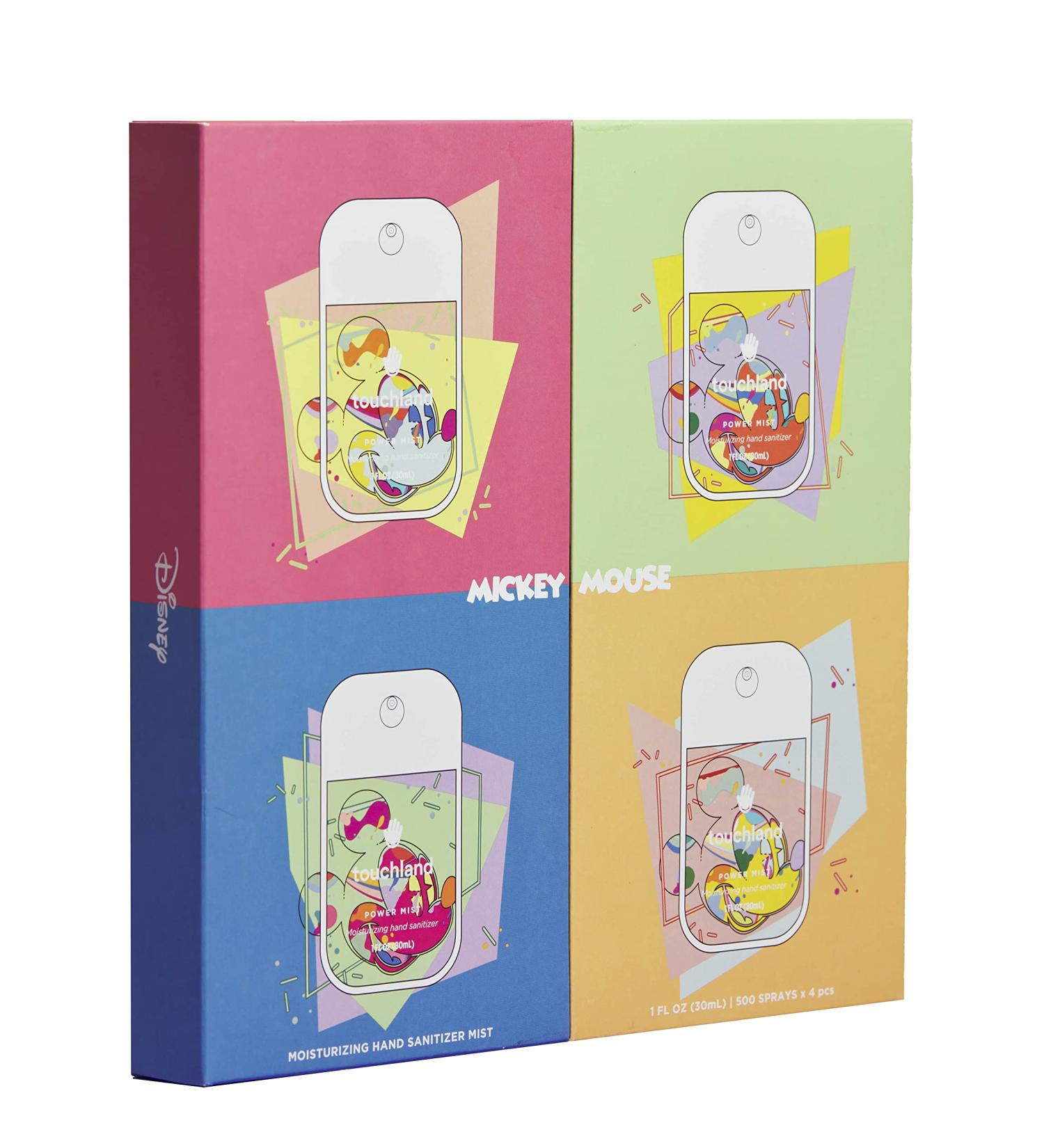 Disney x Touchland Limited Edition Hand Sanitizer Set | Mickey Mouse | Citrus, Lavender, Aloe, Unscented | 500 Sprays, 1FL OZ (4-Pack) - Buy Online on GoSupps.com
