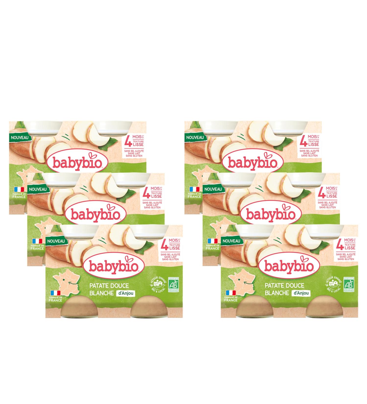 BABYBIO Small pots - Sweet potato white from Anjou - 2 x 130g - Pack of 6 - Organic - Buy Online on GoSupps.com