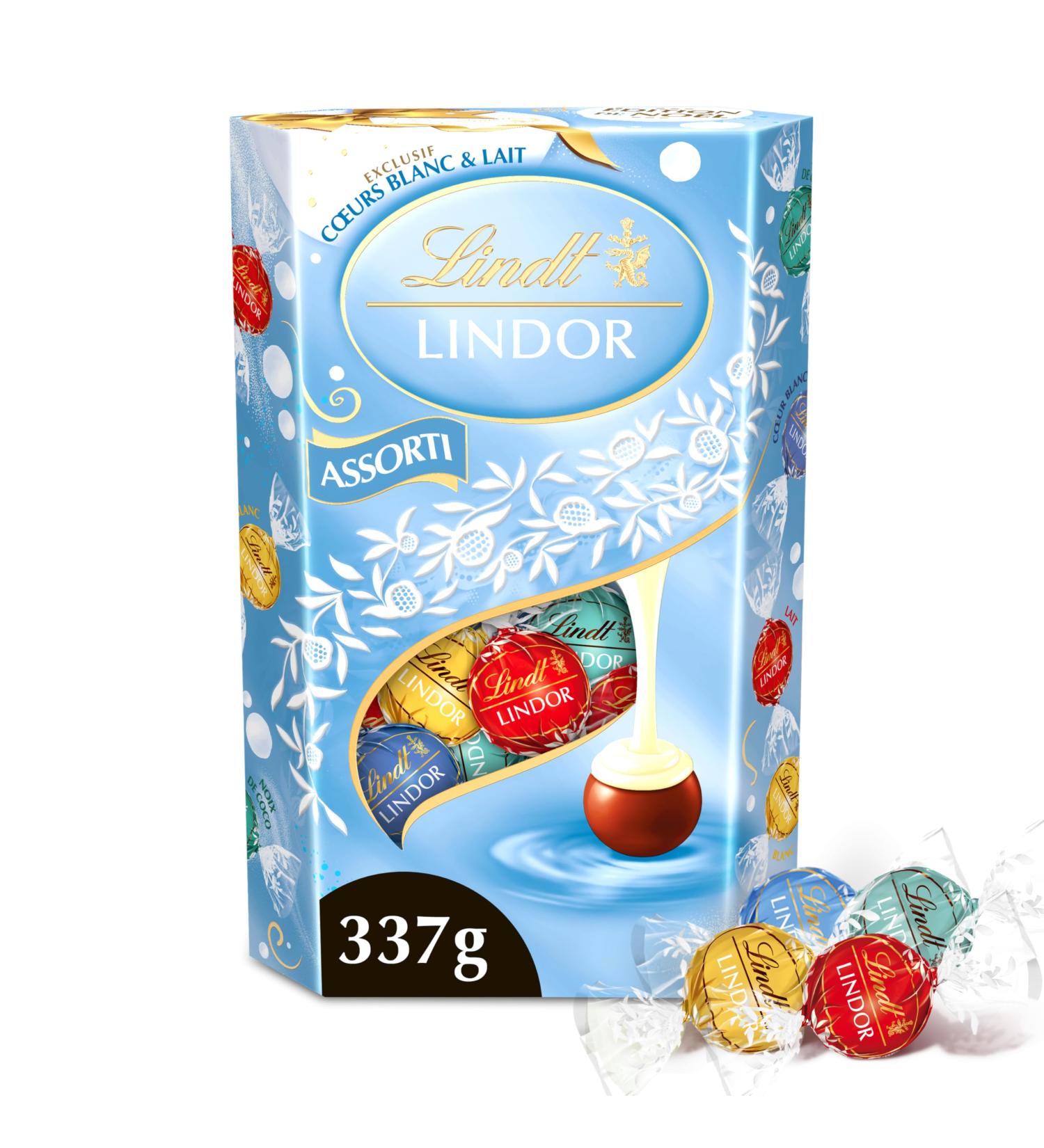 Lindt - Cornet LINDOR Assorti C urs Blancs et Lait - Assortiment de Chocolats au Lait Blancs C ur Blanc et Noix de Coco - C ur Fondant - Id al pour No l 337g C ur Blanc 337g - Buy Online on GoSupps.com