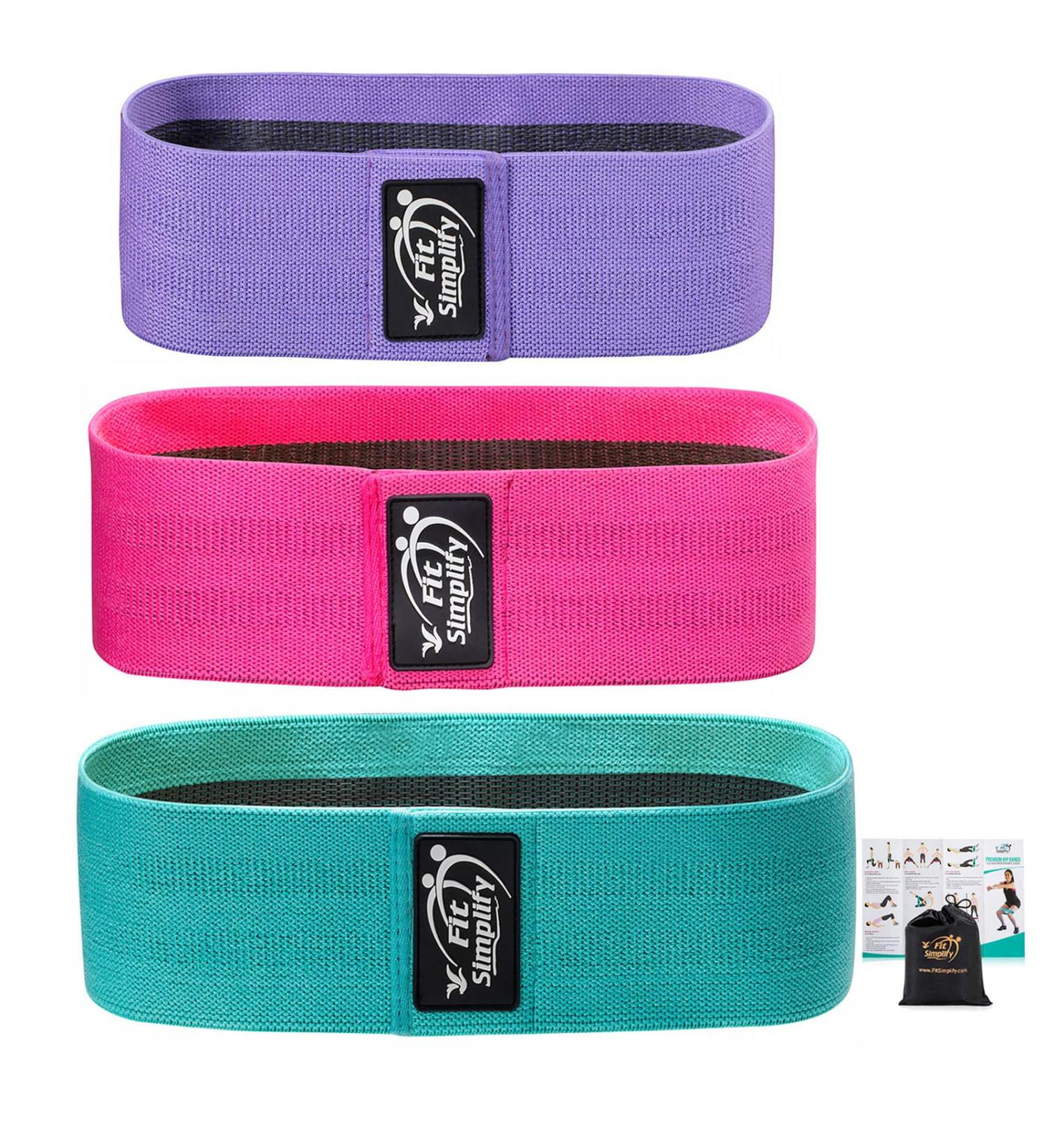 Fit Simplify Non-Slip Fabric Resistance Hip Bands Set of 3 for Effective Workouts | Durable & Comfortable Exercise Bands - Buy Online on GoSupps.com
