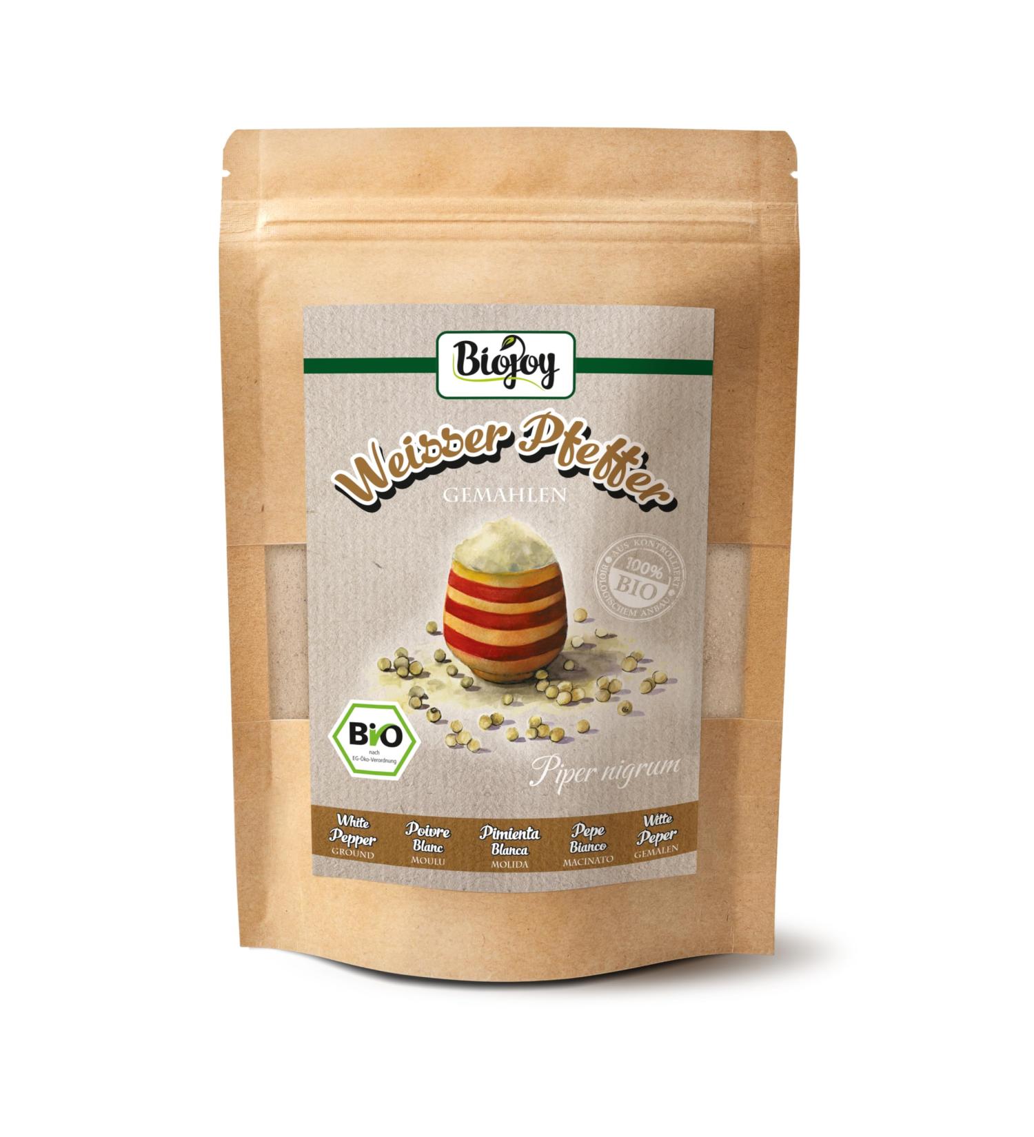 Buy Biojoy ORGANIC White Pepper Ground 100g - Pure Piper Nigrum L. Without Additives - International Shipping - Buy Online on GoSupps.com