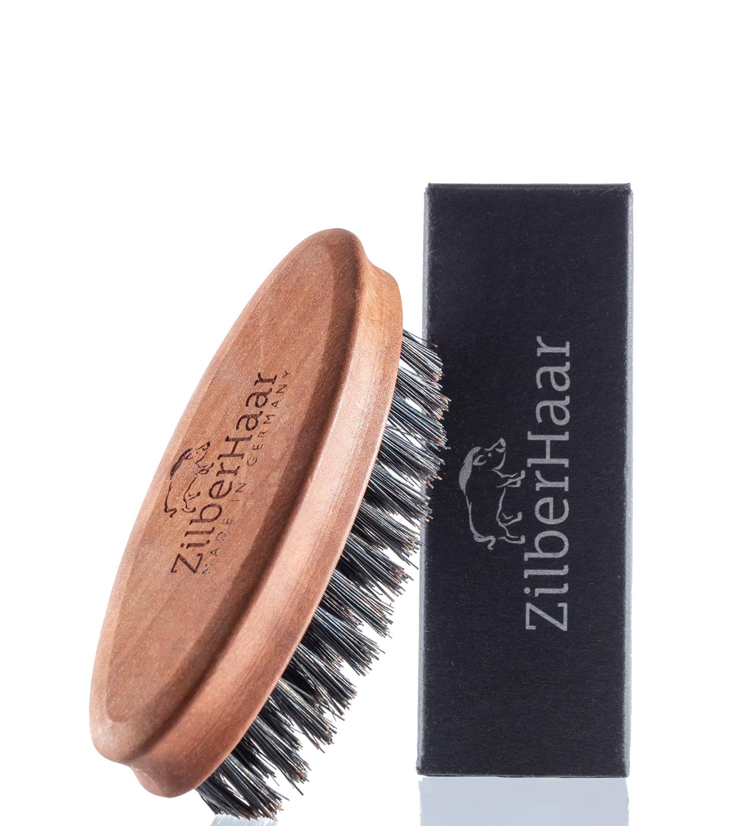 ZilberHaar Pocket Mustache and Beard Brush - Stiff Boar Bristles - Made In Germany - Buy Online on GoSupps.com