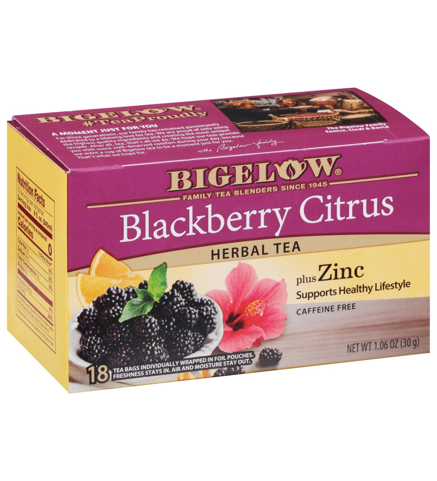 Bigelow Herbal Teas Blackberry Citrus plus Zinc - Buy Online on GoSupps.com