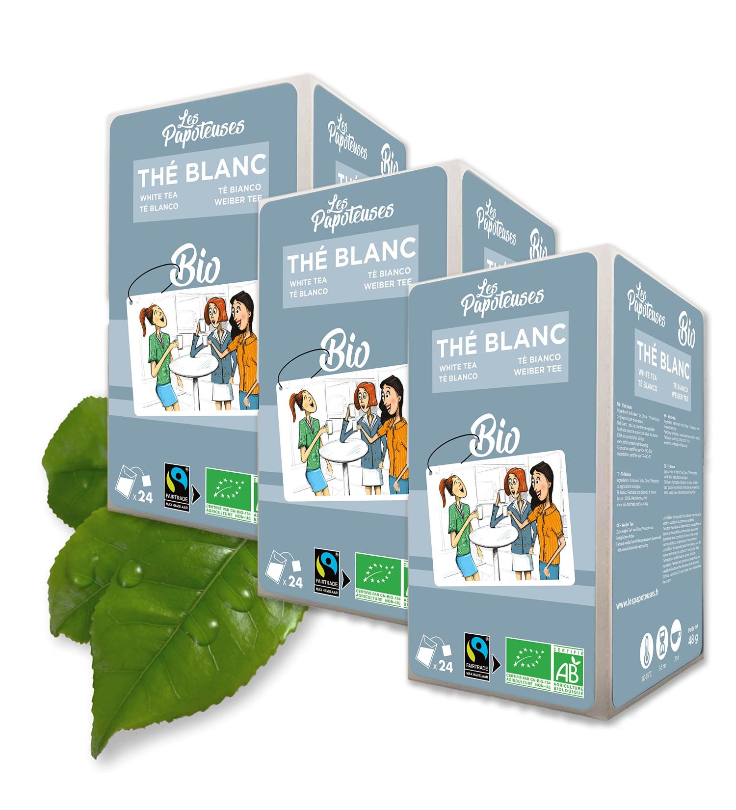 Buy Les Papoteuses White Organic Tea from China | 72 Bio-Certified & Fairly Traded Bags | 3-Pack of 24 White Tea Bags - Buy Online on GoSupps.com