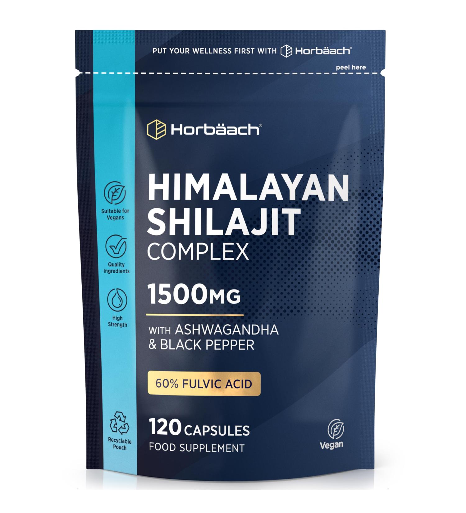 Horbaach Shilajit Pure Himalayan Capsules 15000mg 201 Extract 60 Fulvinezuur Pur Shilajitcapsules by Horbach - Buy Online on GoSupps.com