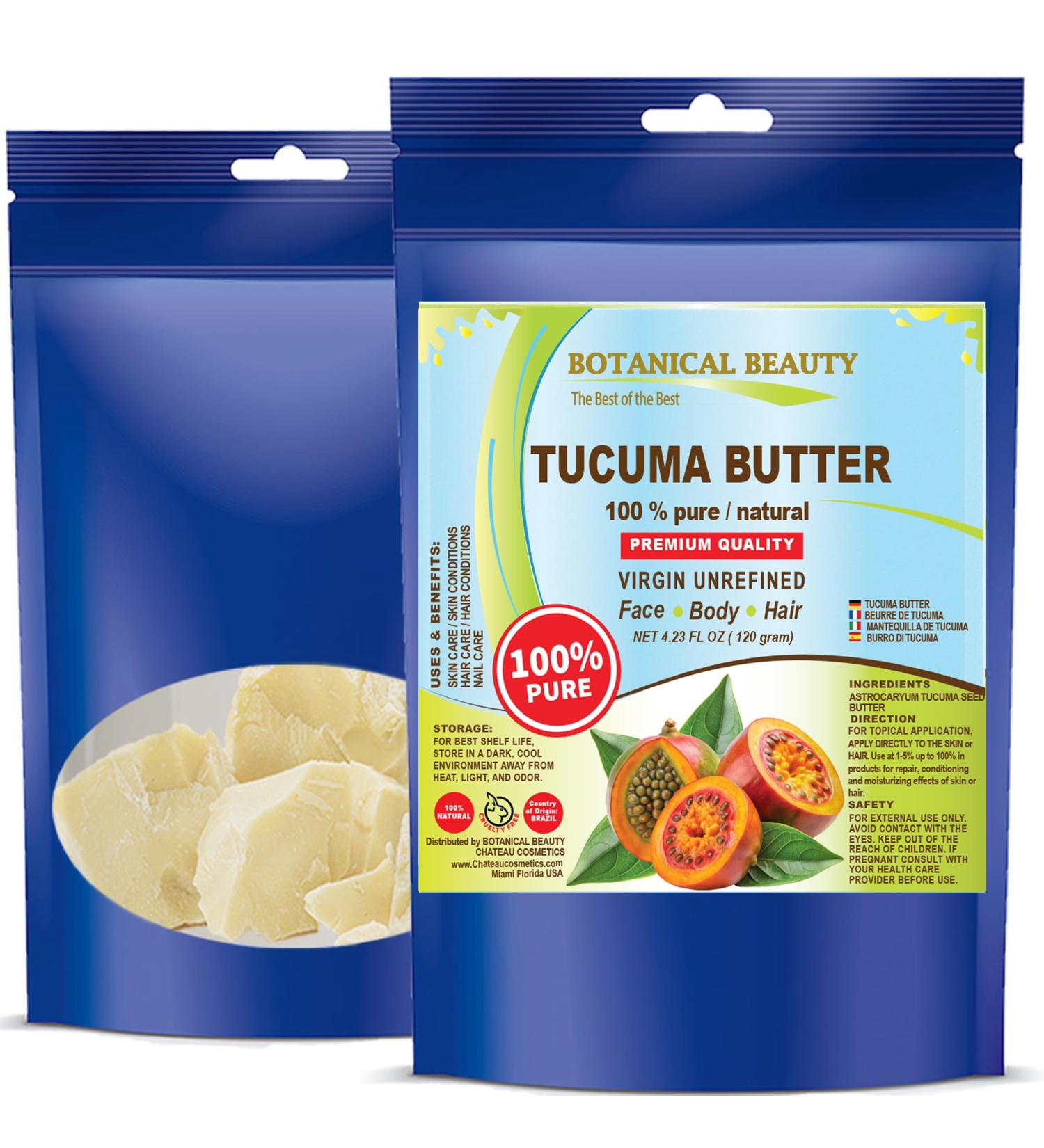 Botanical Beauty Brazilian TUCUMA BUTTER 100% Pure Natural VIRGIN UNREFINED Cold-Pressed for Face Skin Body Hair Lip Nails. Rich in Vitamin E. Beauty Moisturizing Nourishing (4.23 Fl Oz) 4.23 Ounce (Pack of 1) - Buy Online on GoSupps.com