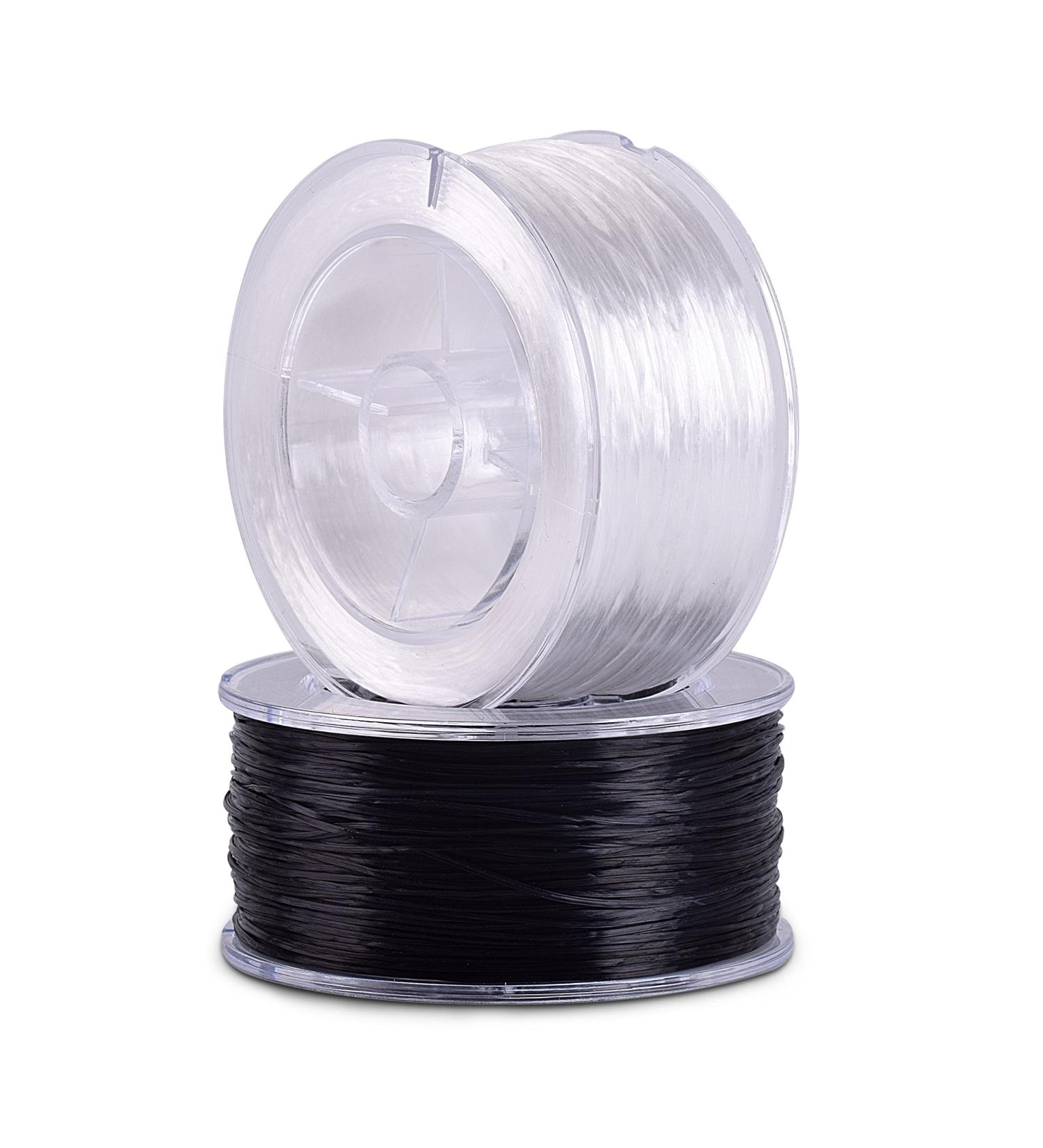 KONMAY 0.8mm Flat Stretchy Bracelet Strings - 2 Rolls with Organizing Case | 180 Yards Black and White Crystal Elastic Thread Cord for Jewelry Making and Beading - Buy Online on GoSupps.com