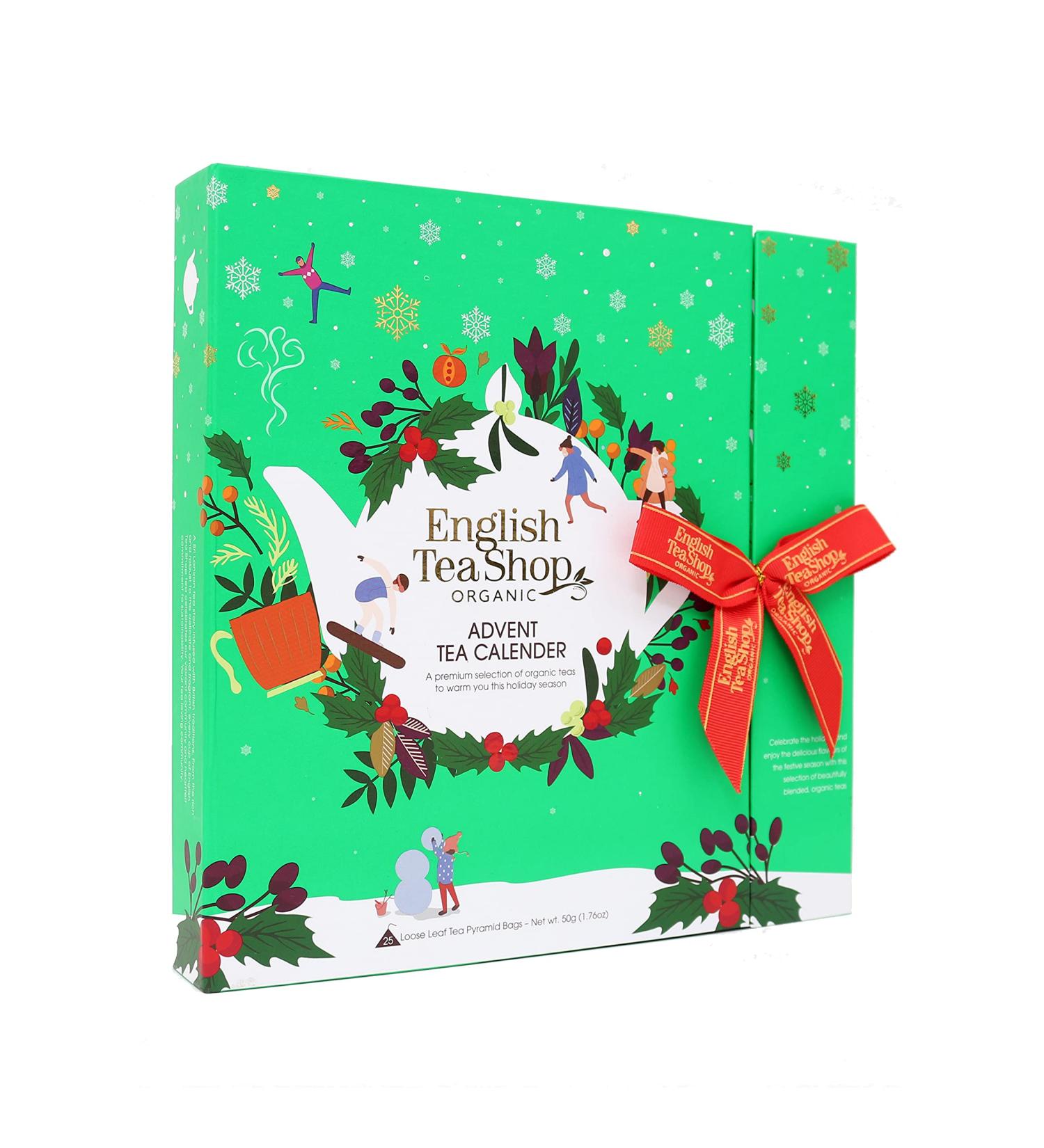 English Tea Shop Book Style Green Advent Calendar | 25 Pyramid Tea Bags | 50g - Buy Online on GoSupps.com