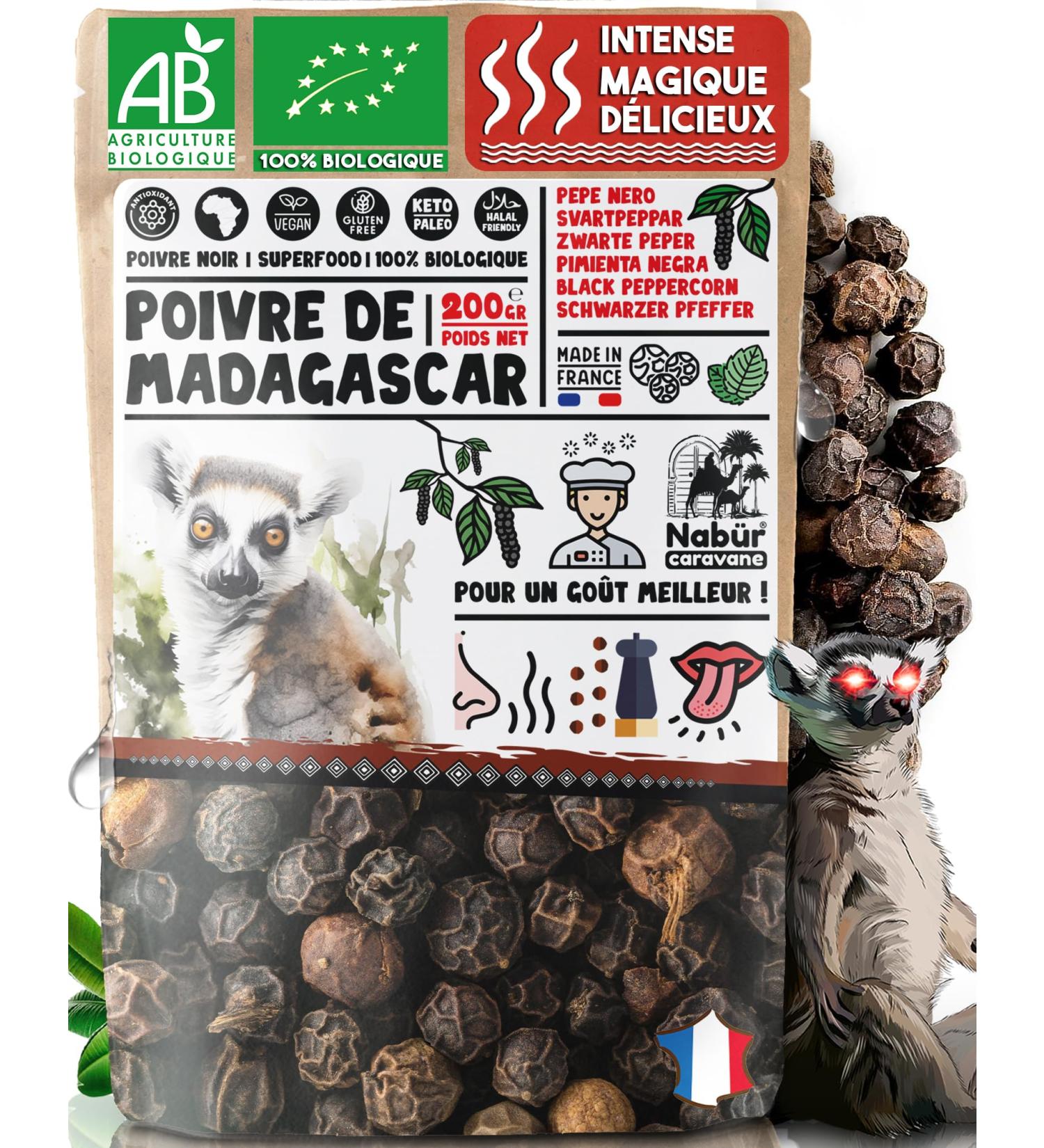  Nab r Nab r - Madagascar Pepper 200g Organic | Black Peppercorns | Fruity Animal Floral Notes - Buy Online on GoSupps.com