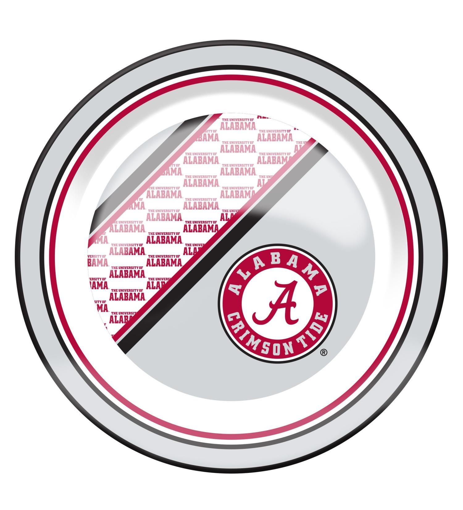 Duck House NCAA Alabama Crimson Tide Melamine Dinner Plate White 10.5"