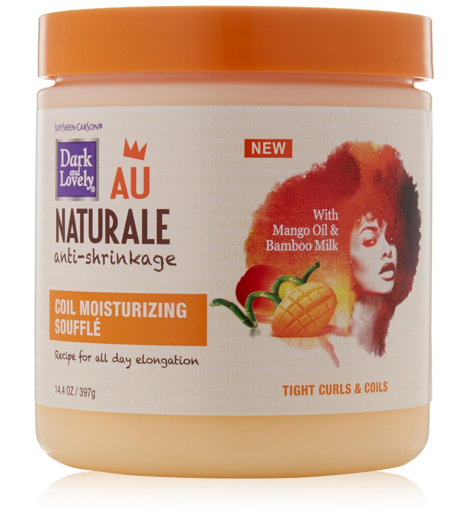 Dark and Lovely Au Naturale Curly Hair Coil Moisturizing Souffle 14.4 oz - Mango Oil & Bamboo Milk | Defines & Softens Curls, Paraben-Free - Buy Online on GoSupps.com
