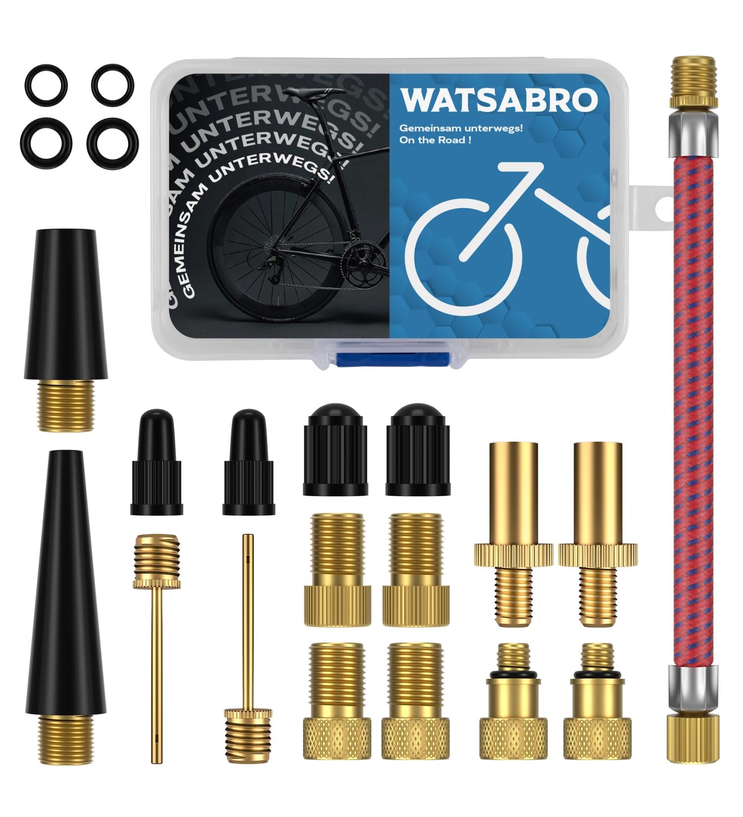WATSABRO Bicycle & Car Valve Adapter Set Universal Compressor & Air Pump Adapters for French Valves - Buy Online on GoSupps.com