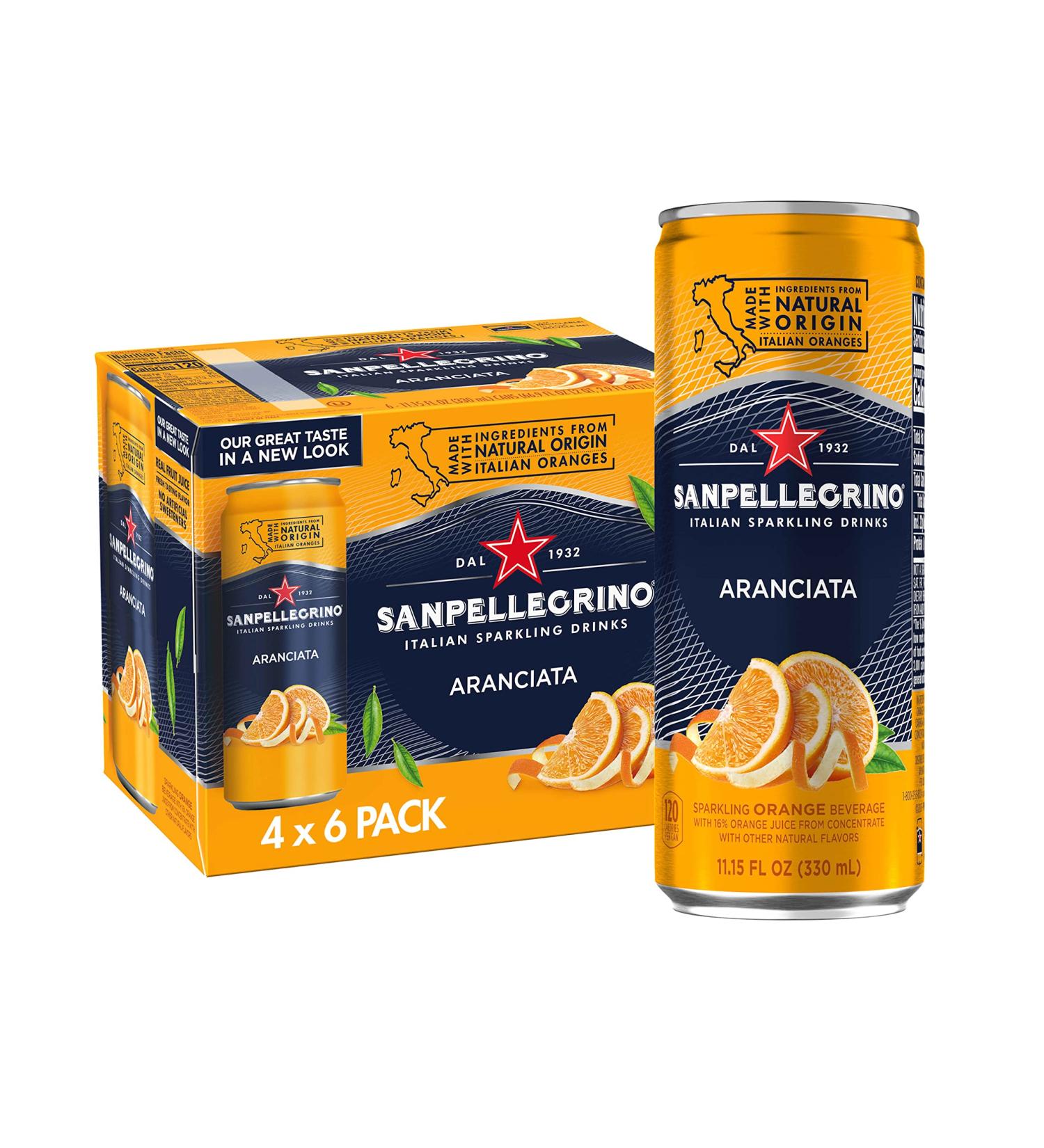 Sanpellegrino Aranciata Sparkling Orange Drink 24-Pack - 11.15 Fl Oz Cans - Buy Online on GoSupps.com