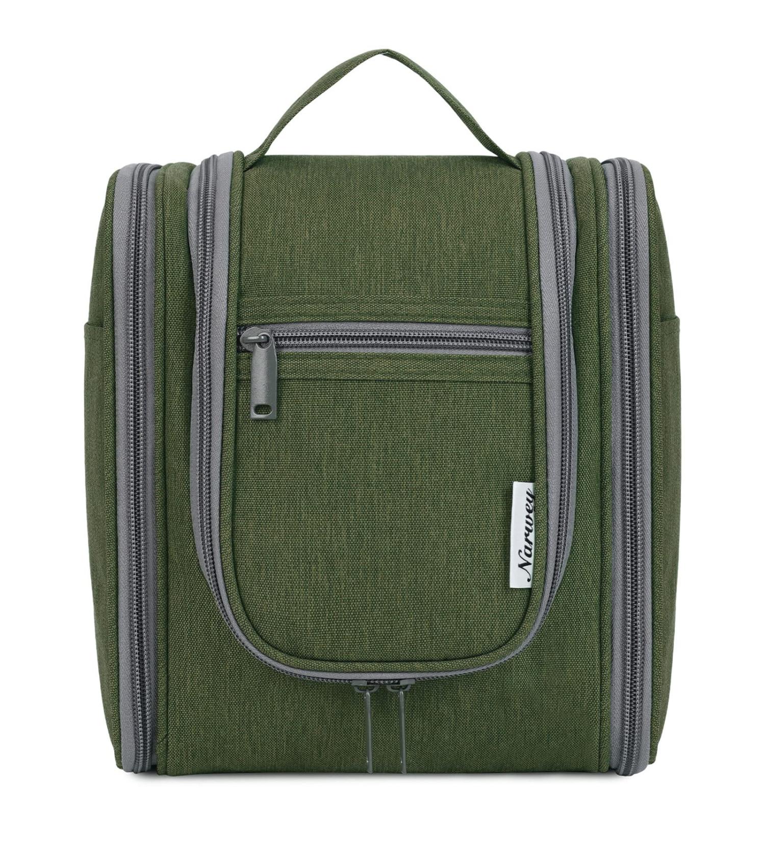 Travel Hanging Toiletry Wash Bag - Army Green Medium | Cosmetic Organizer for Women, Girls, Kids - Buy Online on GoSupps.com