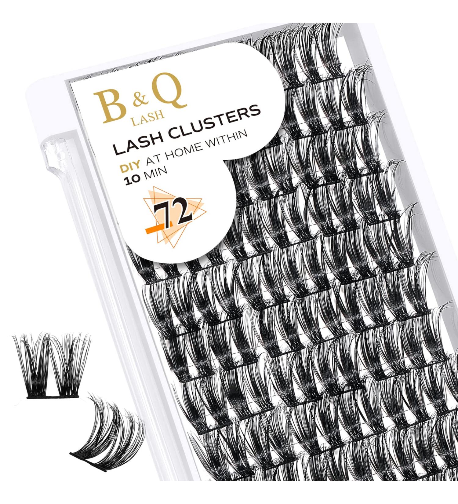 Shop BQ Lash Single Eyelash Clusters - 72 Colored DIY Extensions | B12 B02 B09 Black Lashes D-14mm for At-Home Beauty - Buy Online on GoSupps.com