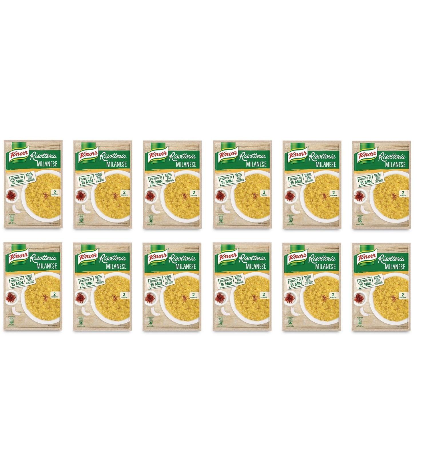 12x Knorr Risotto alla Milanese Rice Saffron 175g 100% Italian Ready Meals