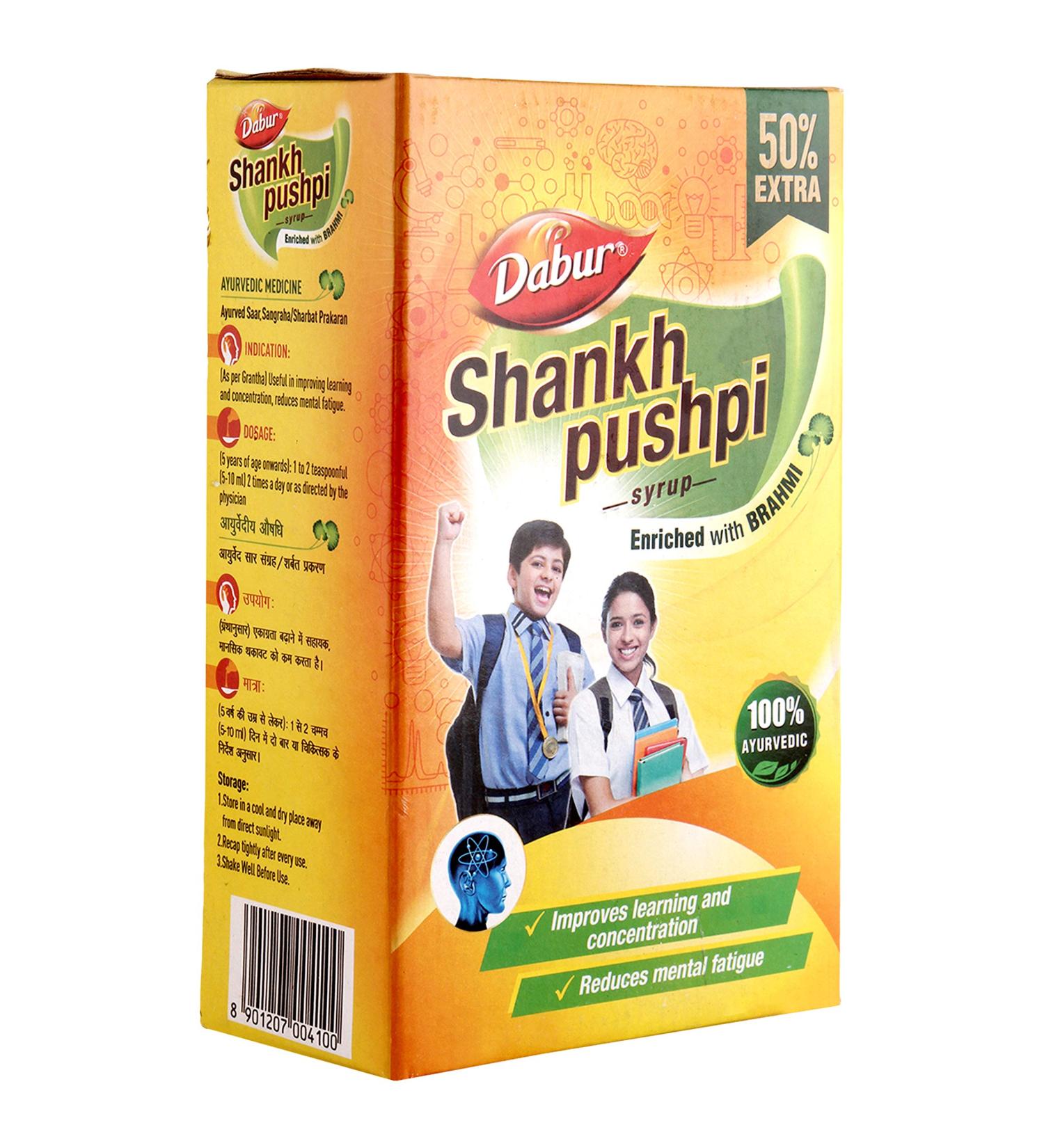 Dabur Shankhpushpi Syrup - (450 Ml+225ml free) - Buy Online on GoSupps.com