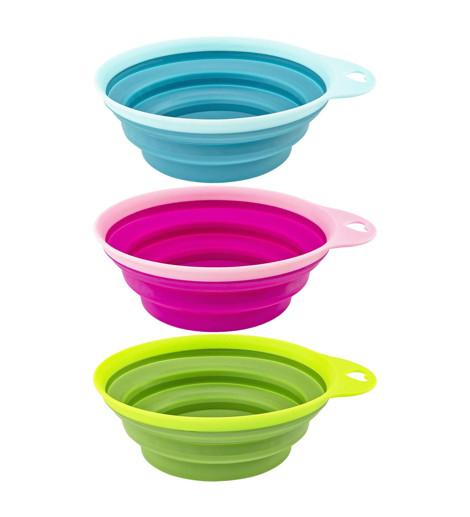 Southern Homewares Collapsible Silicone Pet Bowl Travel Set - 3 Piece Portable Water and Food Bowls for Home, Dorms, Camping - SH-10152 - Buy Online on GoSupps.com