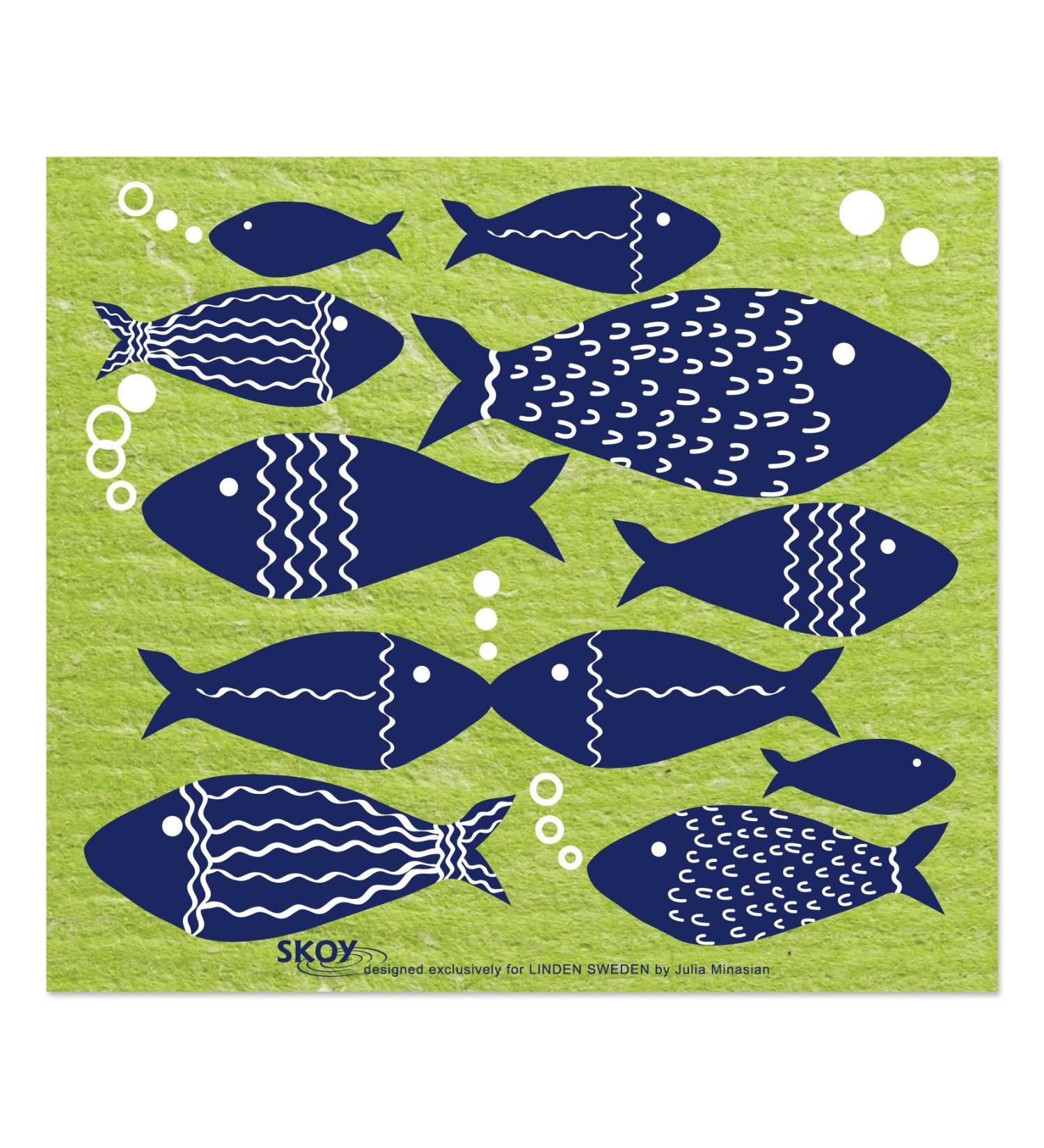 LINDEN SWEDEN Swish and Go Fish Cloth (Apple Green)