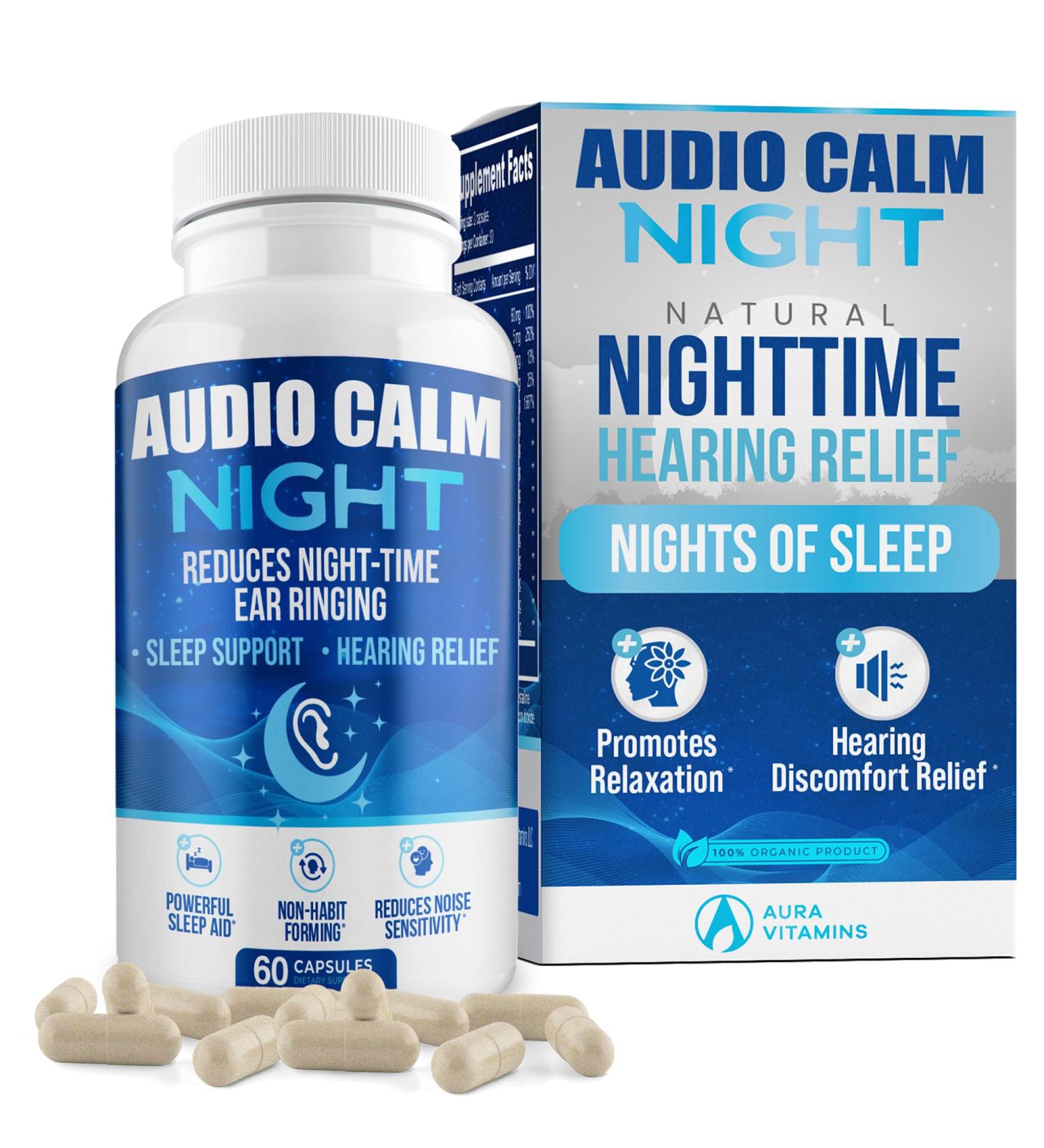 Night (60 Caps) | Natural Tinnitus Relief Supplement for Sleep | Eases Nighttime Ear Ringing and Hearing Discomfort | Non-Habit Forming Sleep Aid 60 Caps (Pack of 1) - Buy Online on GoSupps.com