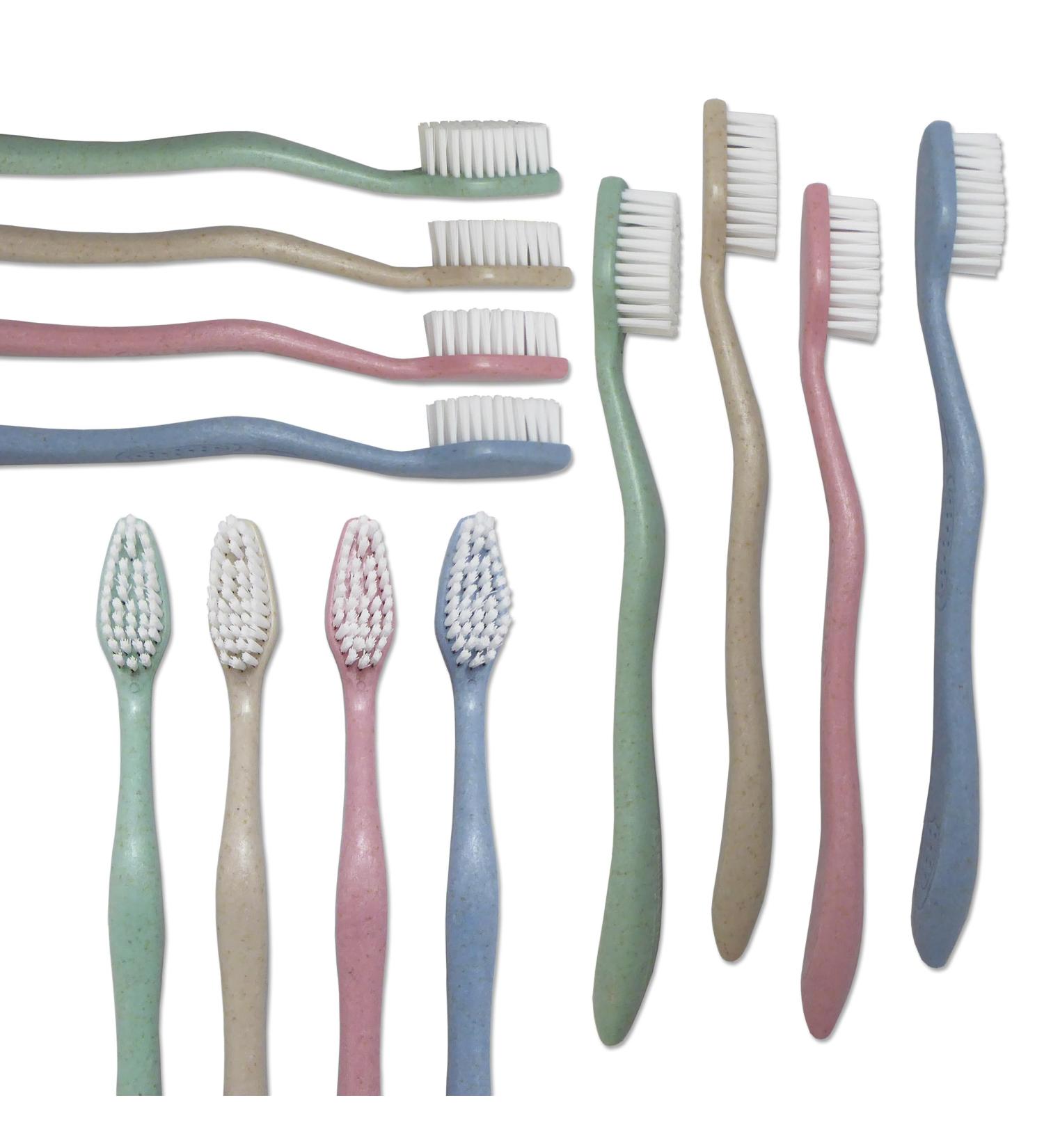 Wheat Straw Toothbrushes for Adults | Bulk Pack of 20 | Eco-Friendly Manual Toothbrushes | Individually Wrapped - Buy Online on GoSupps.com