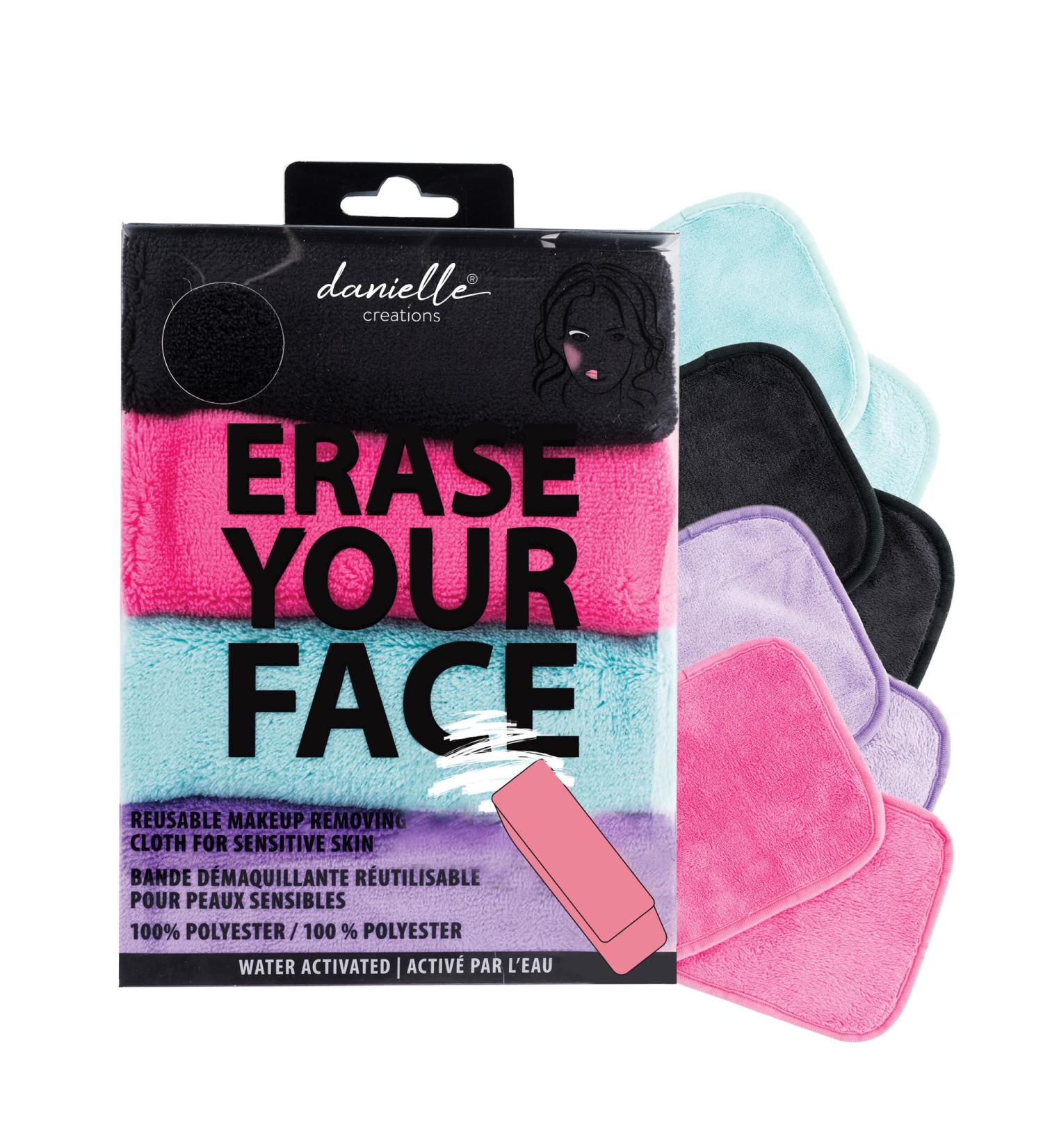 Erase Your Face Make-up Removing Cloths 4 Count by Danielle Enterprises - Buy Online on GoSupps.com