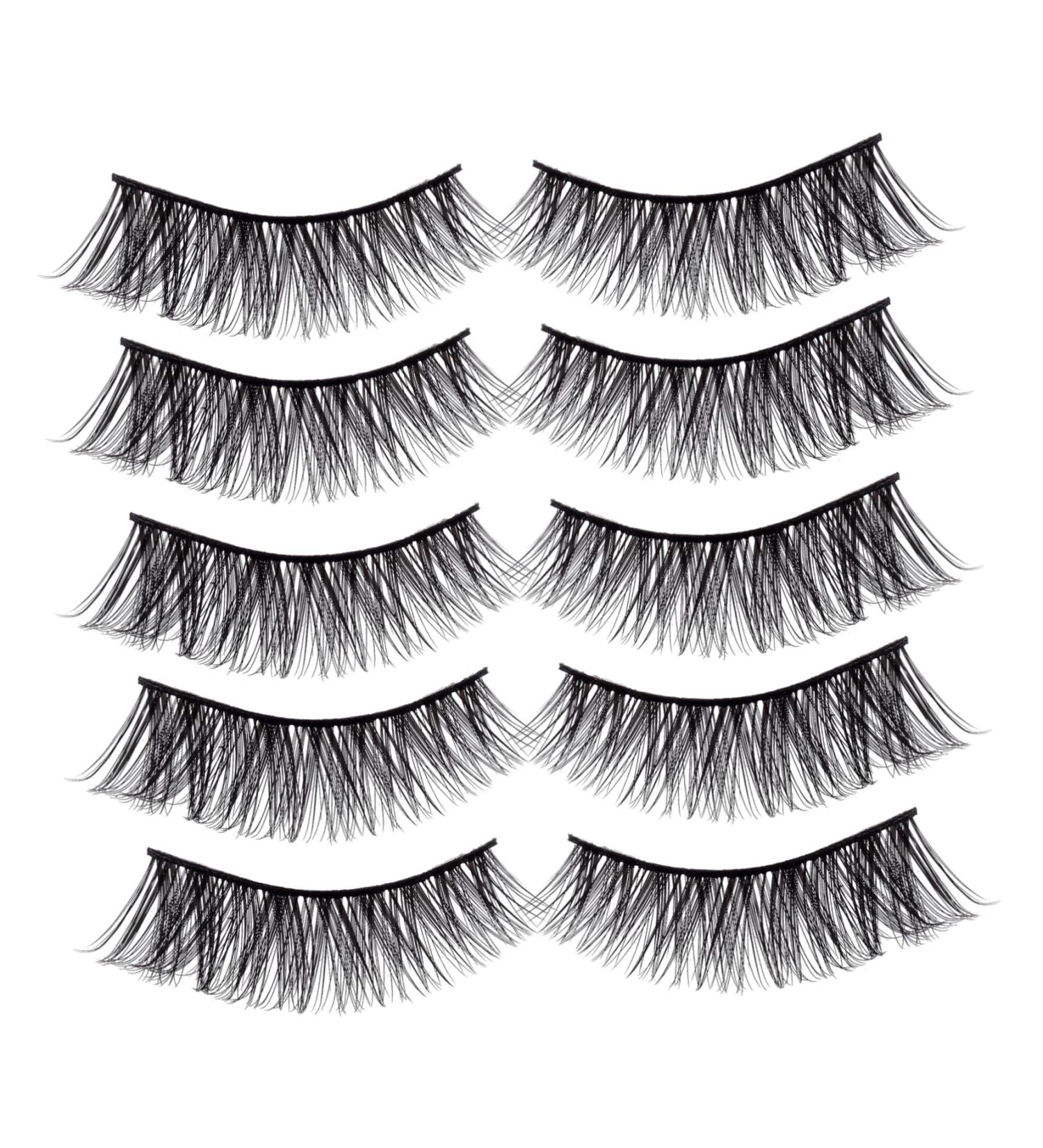 MAGICLULU 10 Pairs False Eyelashes Fake Eyelashes Fake Lashes Reusable Eyelashes Natural Lash Accessories Christmas Makeup Accessory Natural False Lashes 3d Make up Rush - Buy Online on GoSupps.com