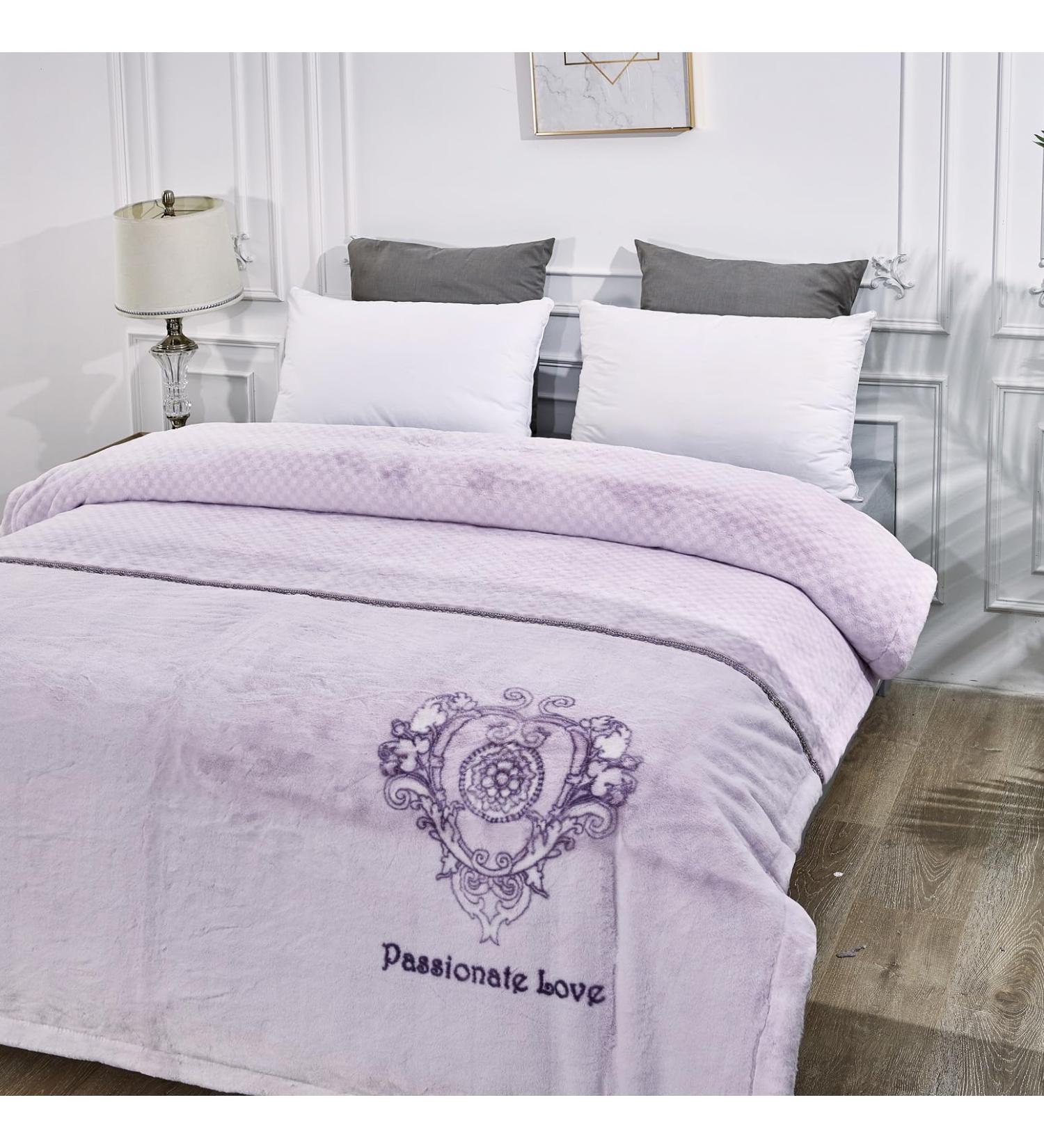 Soft Korean Ceiling - Silky Warm 79x91 2-Layer Turnable Rasp for Autumn & Winter | Purple 200x230cm - Buy Online on GoSupps.com