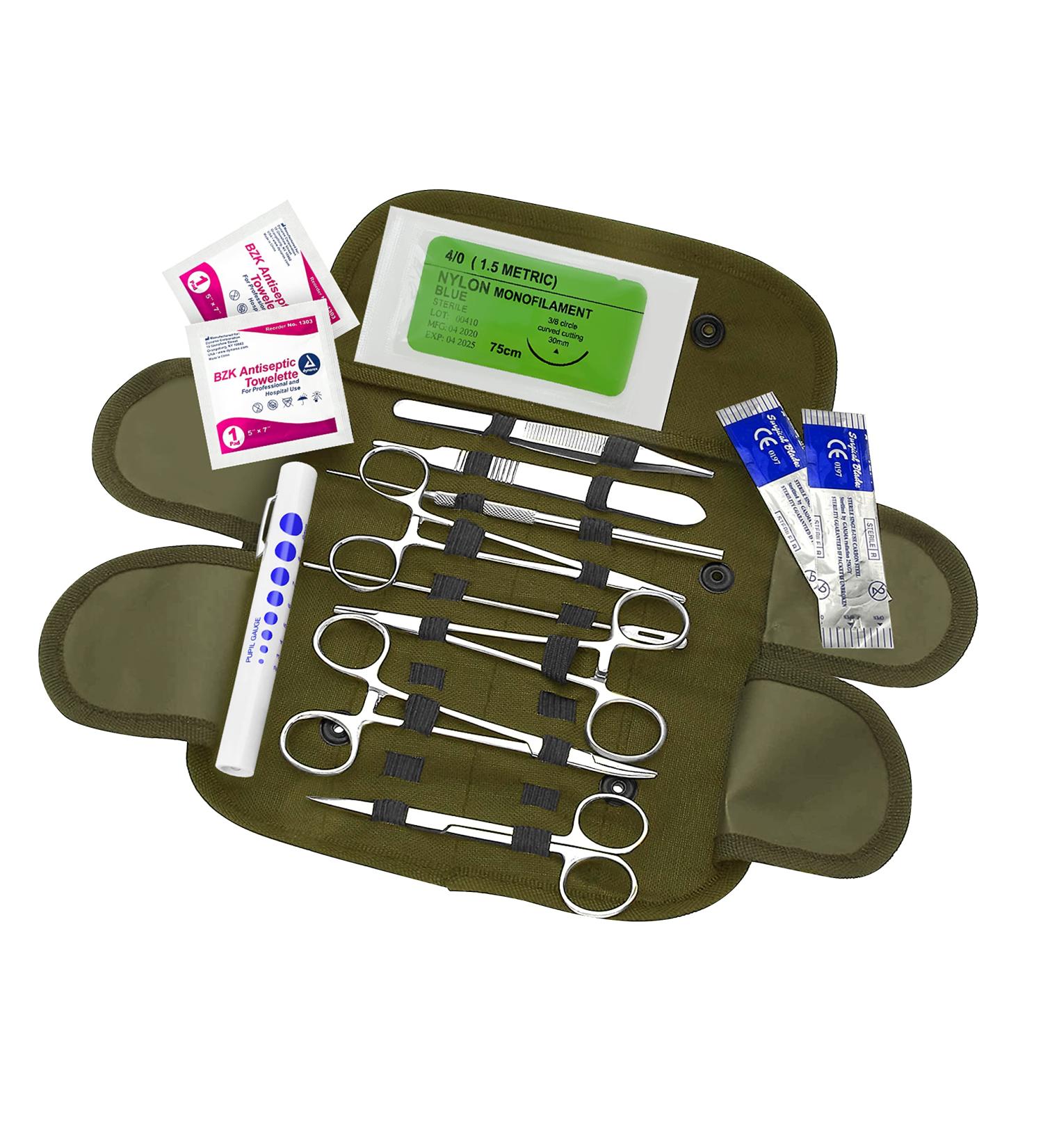 ASA TECHMED 20 PC U.S. Military Style Surplus Emergency Survival Bleed Control Kit | First Aid Pouch - Buy Online on GoSupps.com