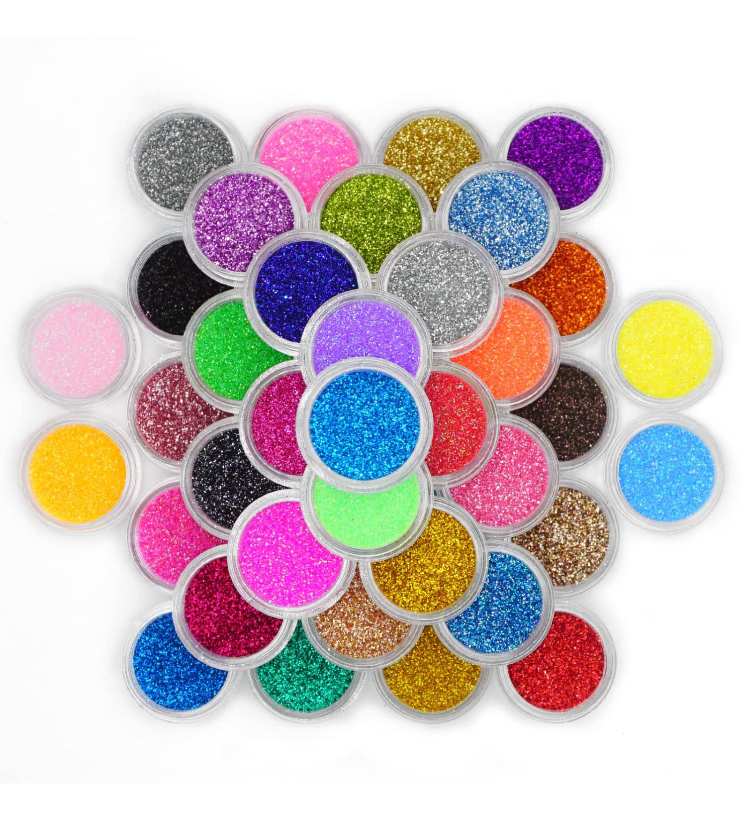 45 Colors Extra Fine Holographic Glitter Powder Set for Nail Art, Makeup, and Crafts - Buy Online on GoSupps.com