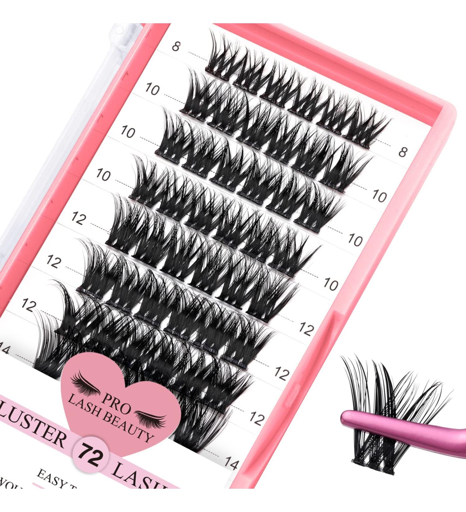 Cluster Lashes 72 Pcs - DIY Individual Eyelash Extensions - Thin Band - Easy to Apply at Home - Adore C-8-16mix - Buy Online on GoSupps.com