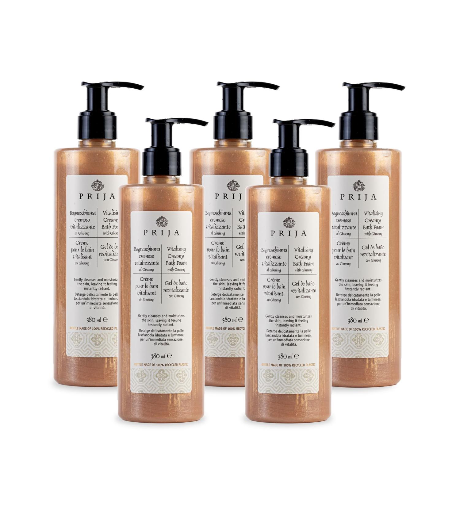 Prija Vitalizing Creamy Bath Foam Pearly Texture for Radiance Boost Gently Cleanses and Moisturizes The Skin with Ginseng Extract 5 x 12.85 Fl. Oz - Buy Online on GoSupps.com