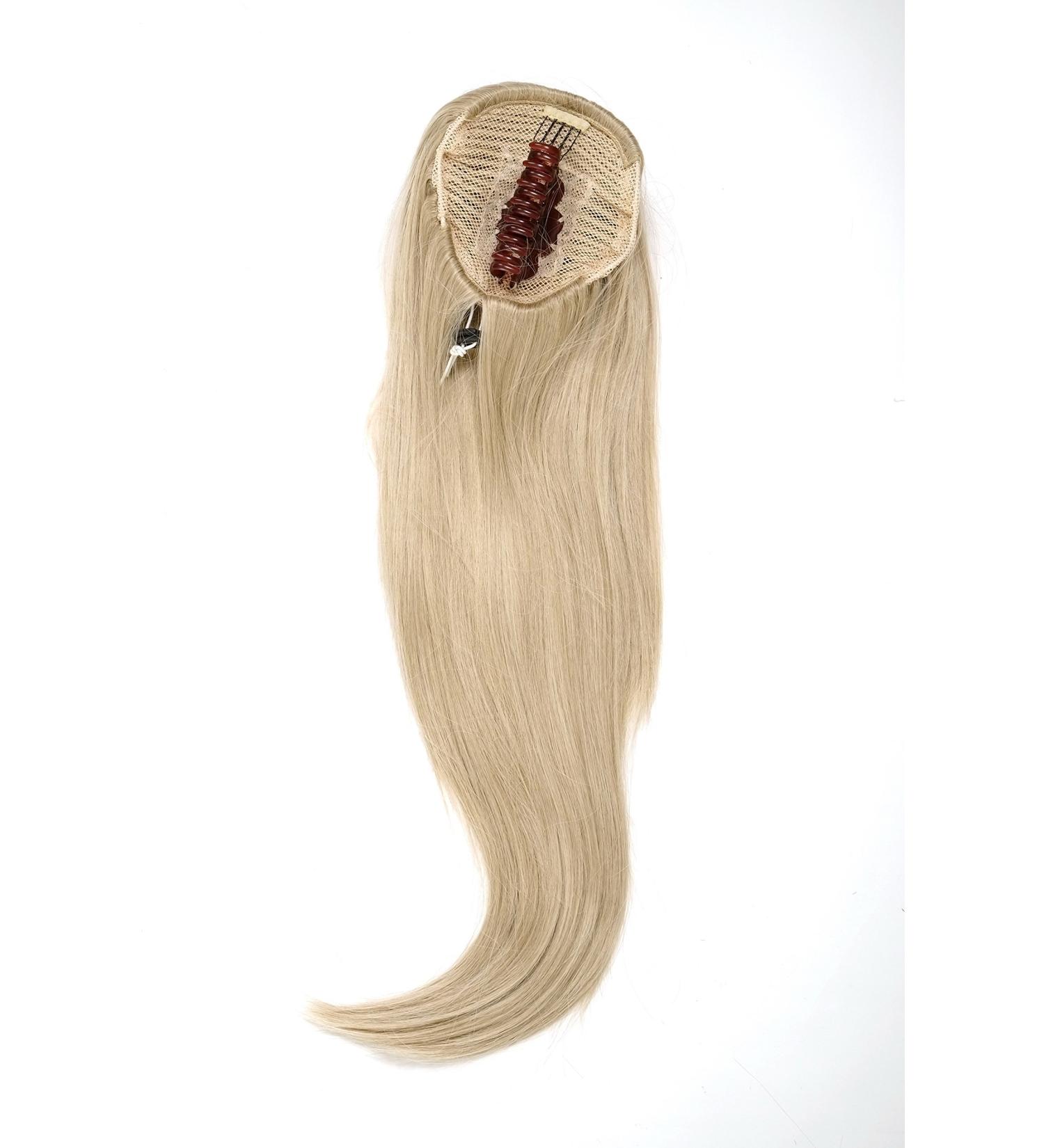 WIG ME UP WK06-22 Ash Blonde Hairpiece - Voluminous Straight Braid Ponytail with Mini Butterfly Clip - 60 cm - Buy Online on GoSupps.com