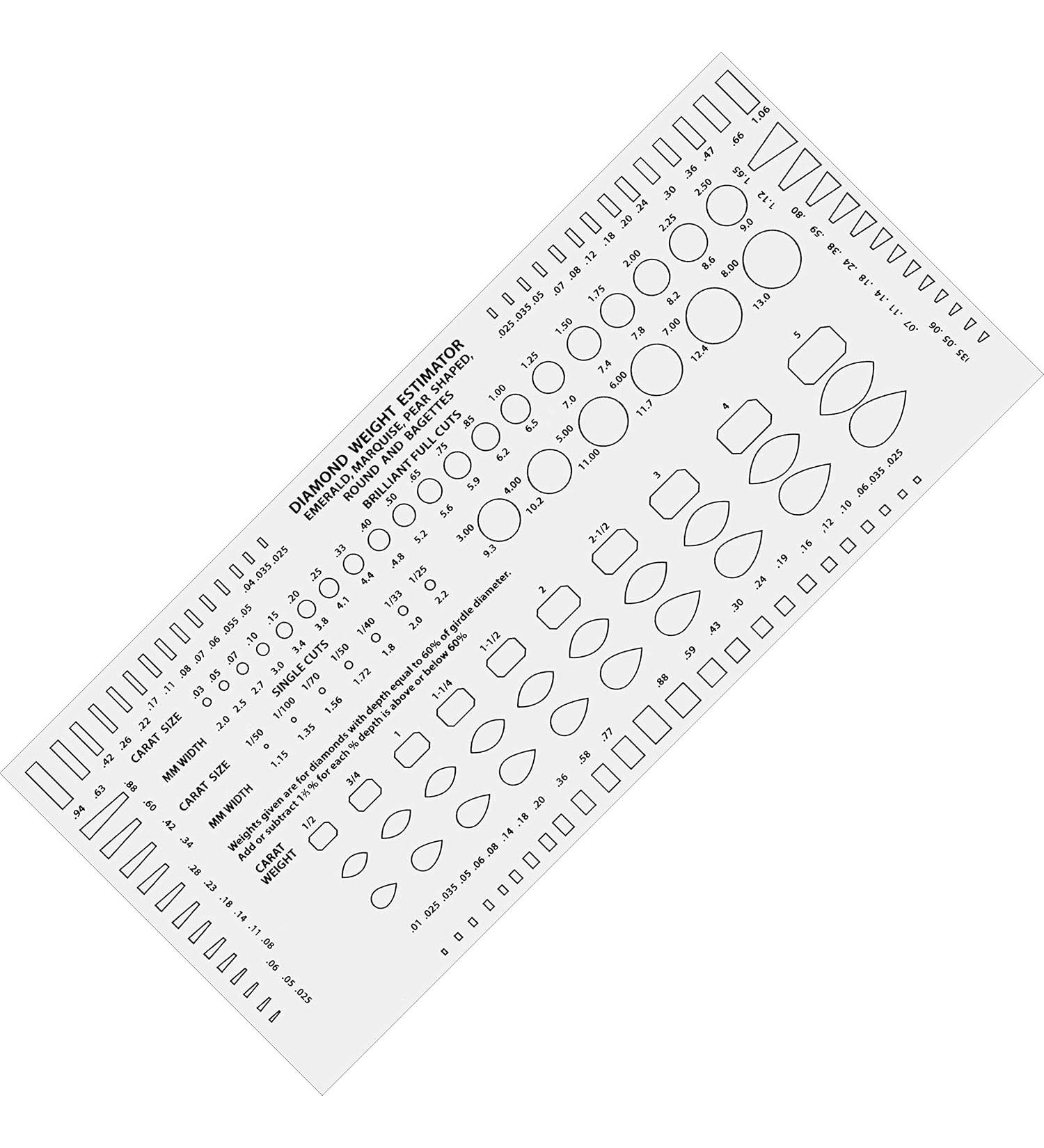 Diamond Gemstone Weight Gauge Gem Sizer Template Tool - Buy Online on GoSupps.com