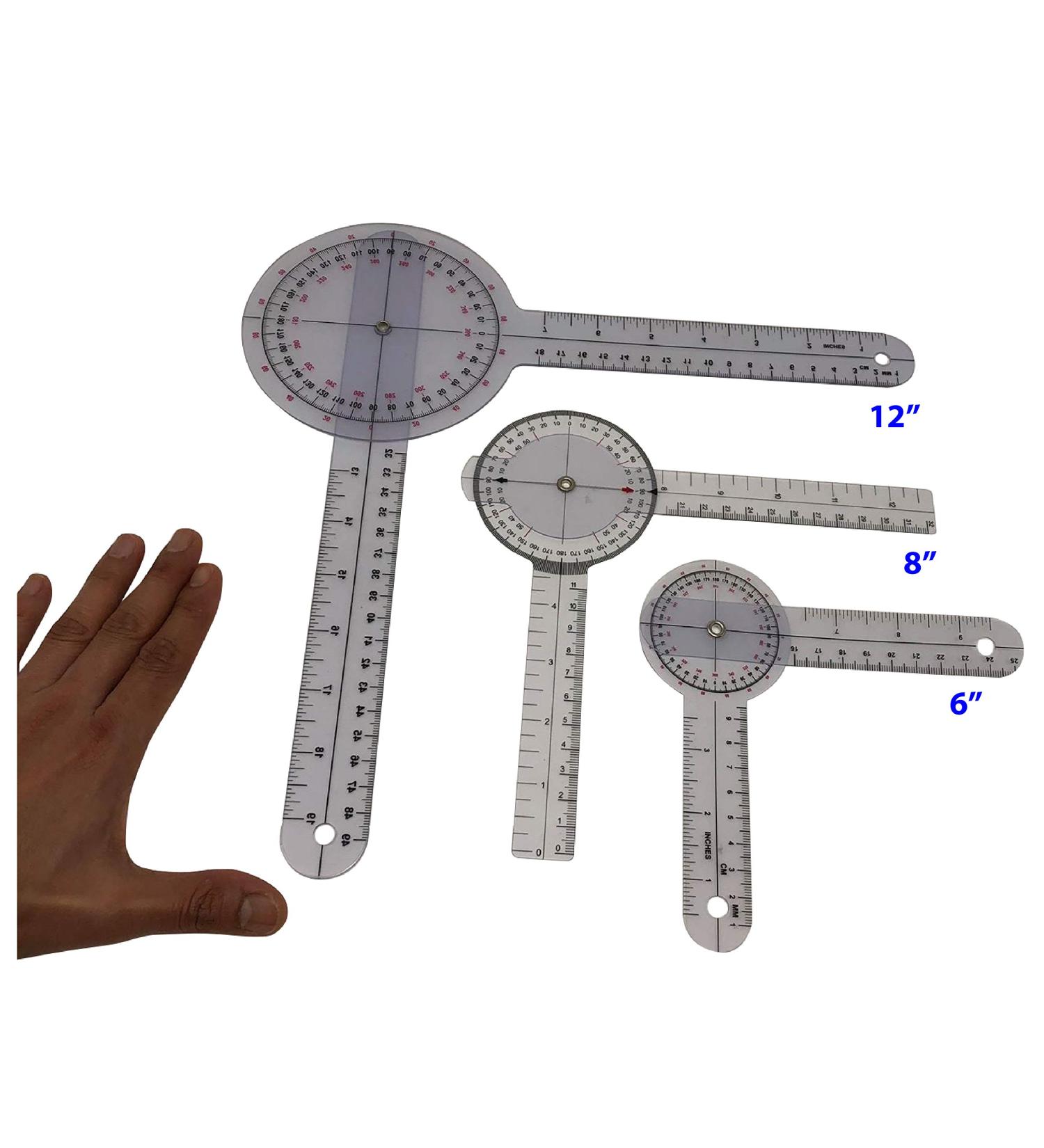 Buy Goniometer Kit - 12 8 & 6 Inch Set for Physical & Occupational Therapy | Ideal for Clinical & Home Use - International Shipping Available - Buy Online on GoSupps.com