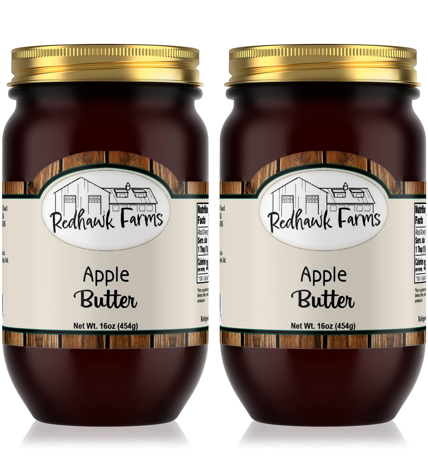 Redhawk Farms Apple Butter - All Natural Non-GMO Gluten Free - Homemade Amish Apple Butter Spread - 32 oz (2 Pack) - Buy Online on GoSupps.com