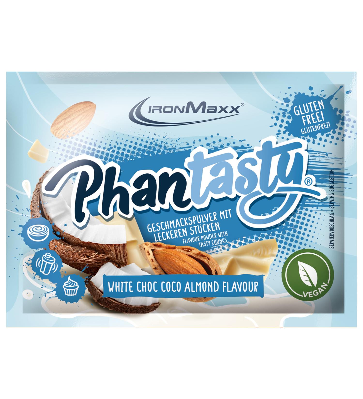 IRONMAXX Fatasasty Thare Paption - Vegan White Chocolate Coco Almond Sample (15g) | Gluten-Free Lactose-Free Real Walnuts - Buy Online on GoSupps.com