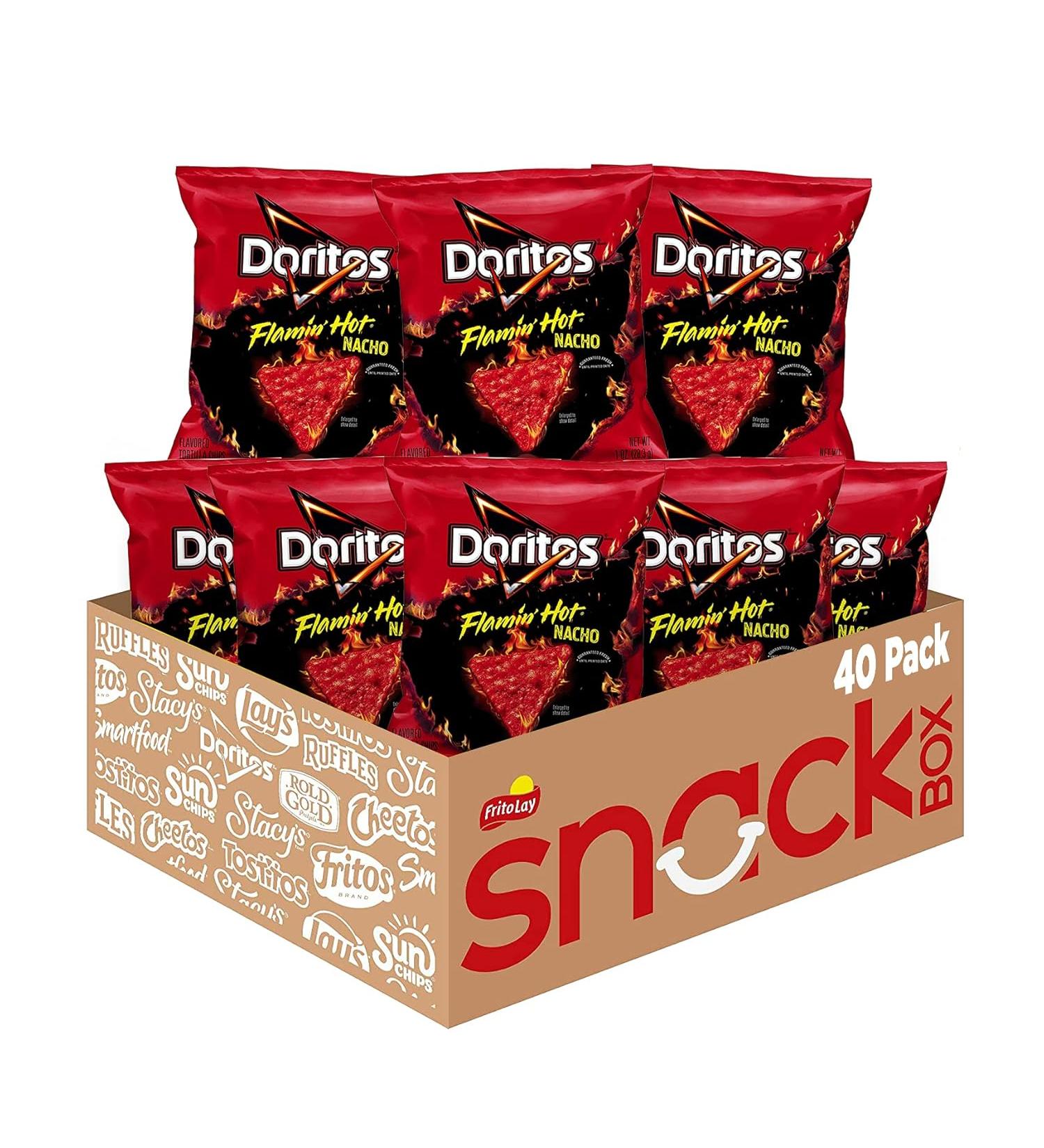 Doritos Flavored Tortilla Chips Flamin - Hot Nacho - Pack of 40 - Buy Online on GoSupps.com