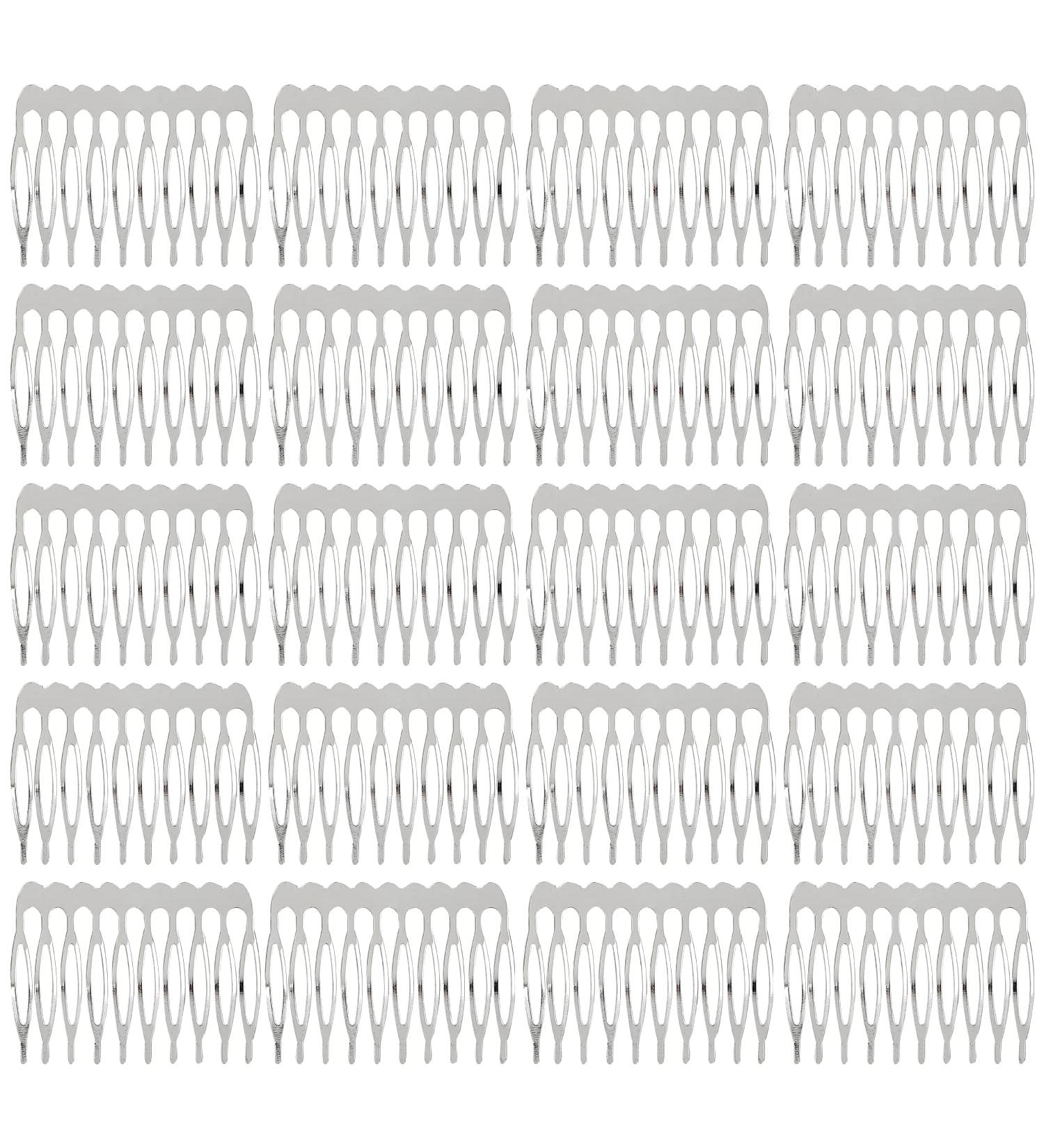 20 Pack Bulk Silver Metal Side Hair Combs for Crafting and Wedding Accessories - Buy Online on GoSupps.com