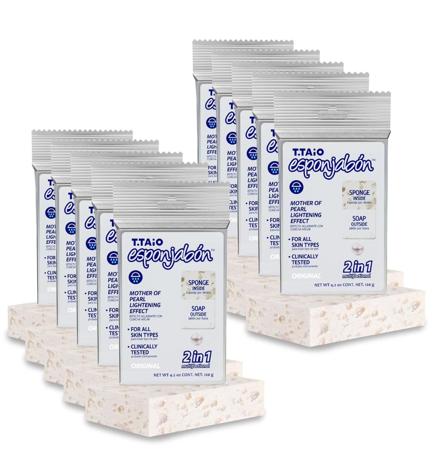 Mother of Pearl Soap Sponge - Cleansing Shower Scrubber - Oil Removal - Massage & Lather - 10-pack - Buy Online on GoSupps.com