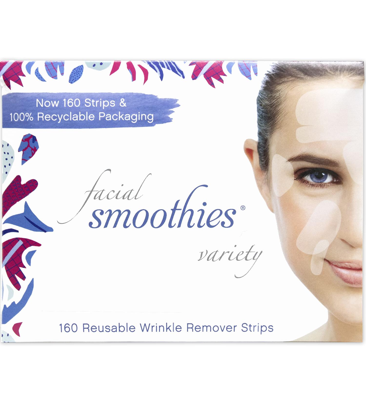Smoothies Facial VARIETY Wrinkle Remover Strips - 160 Anti Wrinkle Patches in 6 Shapes - Buy Online on GoSupps.com