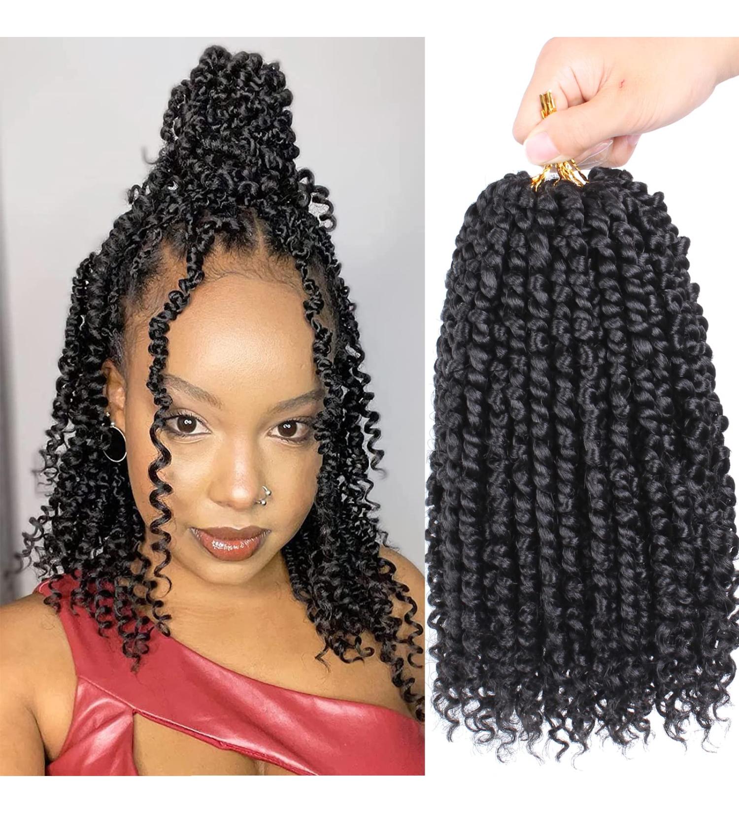 Xtrend 10 Inch Pre-Twisted Passion Twist Crochet Hair - 8 Packs Natural Black Bohemian Bob Extensions for Women (1B) - Buy Online on GoSupps.com