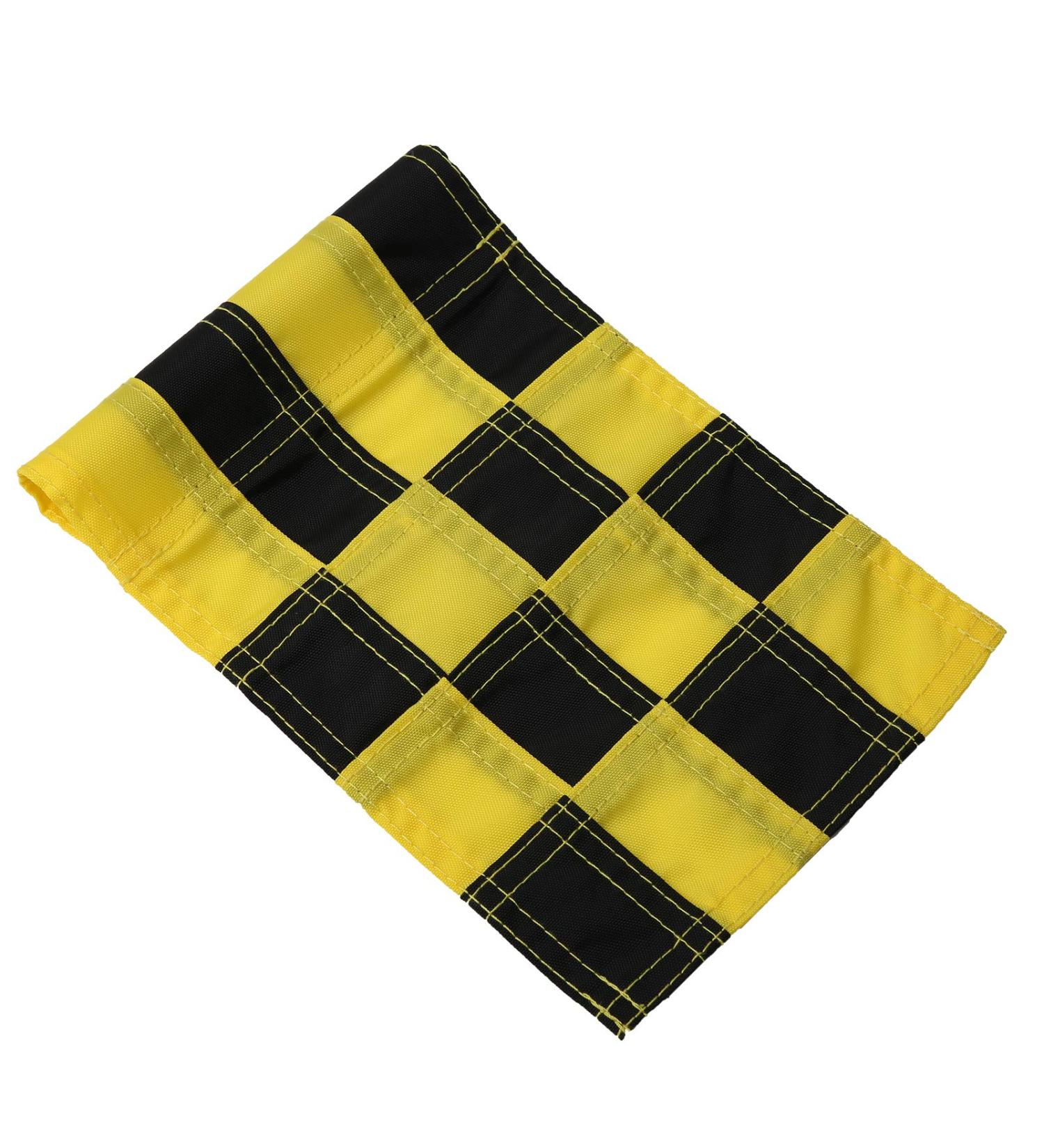 WNSC Golf Flag - Checkered Hole Pole Cup Flags - Nylon - Backyard Outdoor - Black Yellow - Buy Online on GoSupps.com
