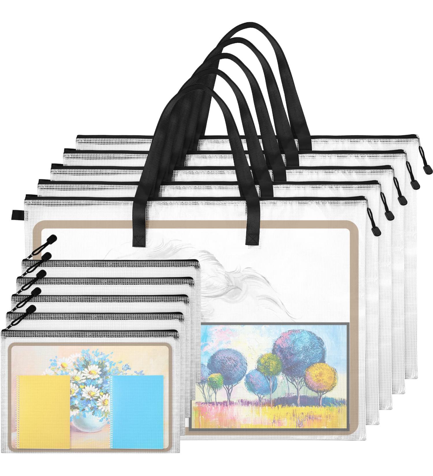 5 Pcs Art Portfolio Bag 19 x 25 Inches Posters Organizer with Zipper and Handle Art Supply Bag and 5 Pcs A4 Pencil Bags 9 x 13 Inches Art Supplies Storage Bag for Large Posters Artwork Bulletin Board - Buy Online on GoSupps.com