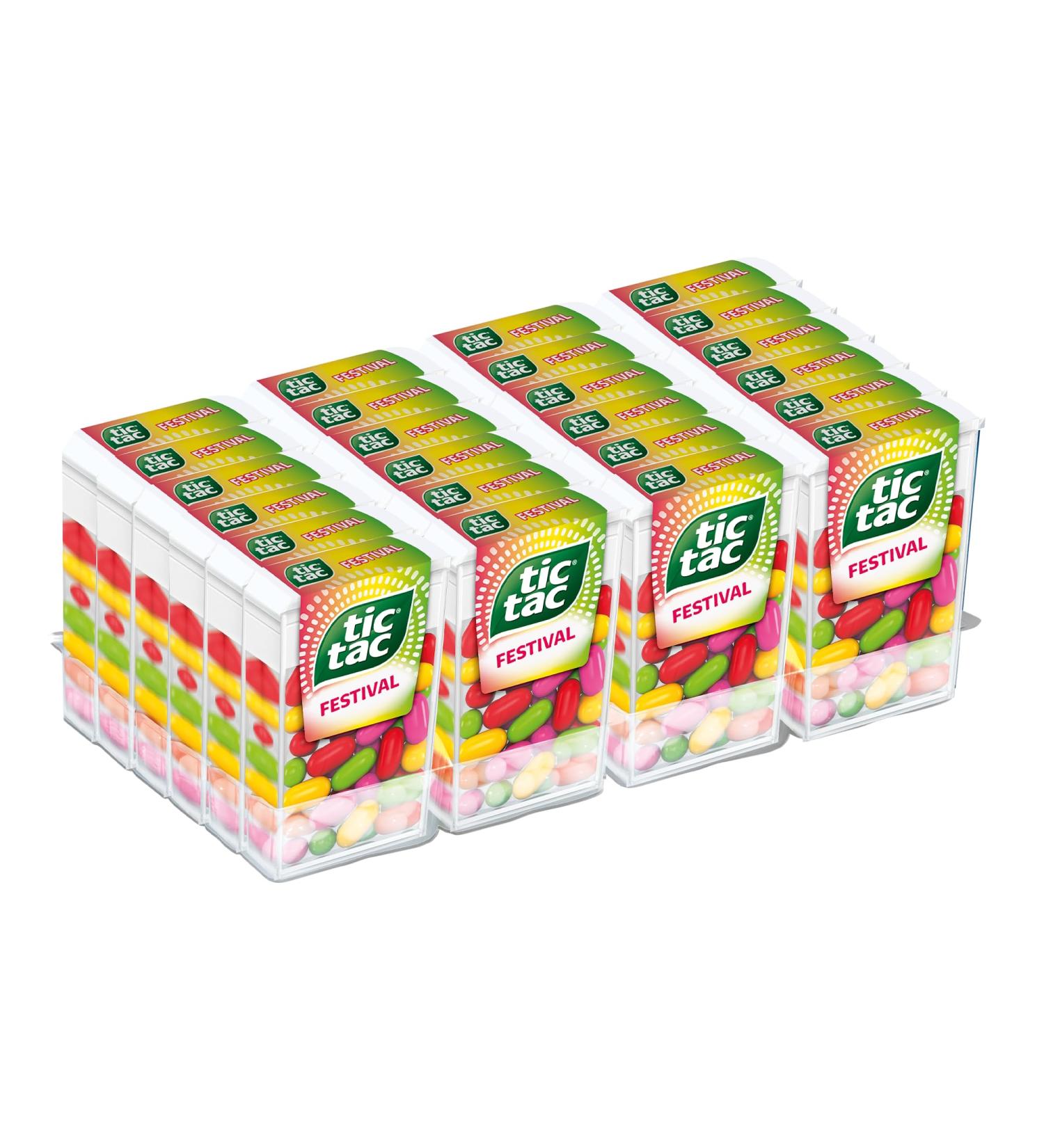 TicTac Festival - Bonbons sucr s aux fruits - Cerise Fruit de la Passion Citron Fraise-Menthe Citron Vert - Format de Poche - 24 boites x 18g - Buy Online on GoSupps.com