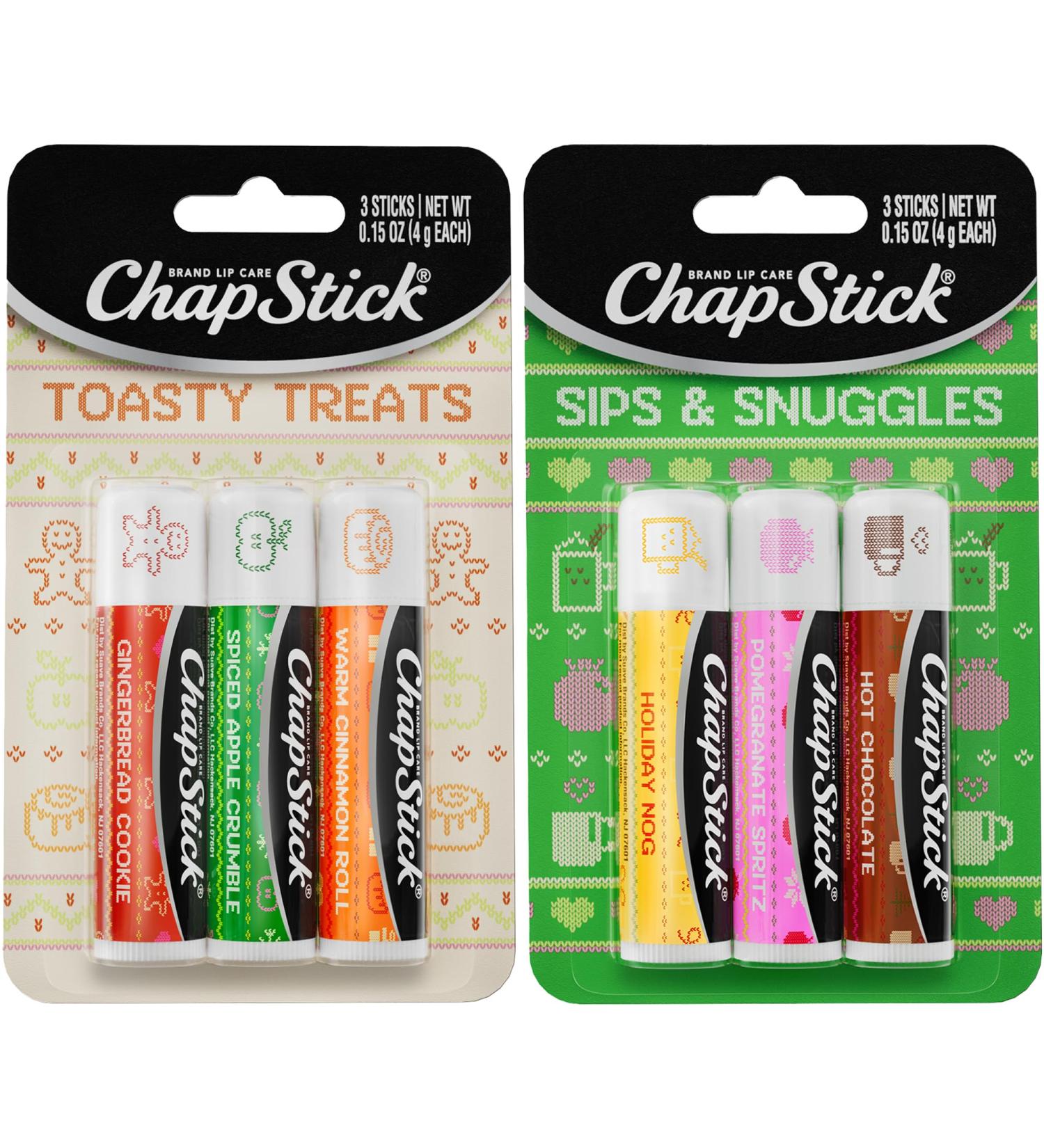 ChapStick Lip Balm Holiday Variety Packs (6 Sticks) Sips & Snuggles + Toasty Treats Flavored Lip Moisturizers Stocking Stuffers Gifts 0.15 Oz Ea - Buy Online on GoSupps.com