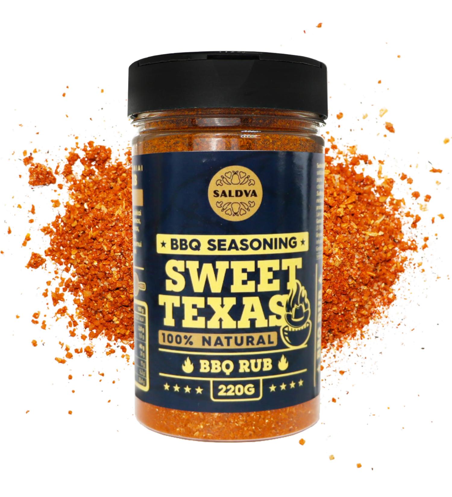 Sweet Texas BBQ Rub - Authentic Sweet Seasoning with Texas Kick - Large 220g Jar - Buy Online on GoSupps.com