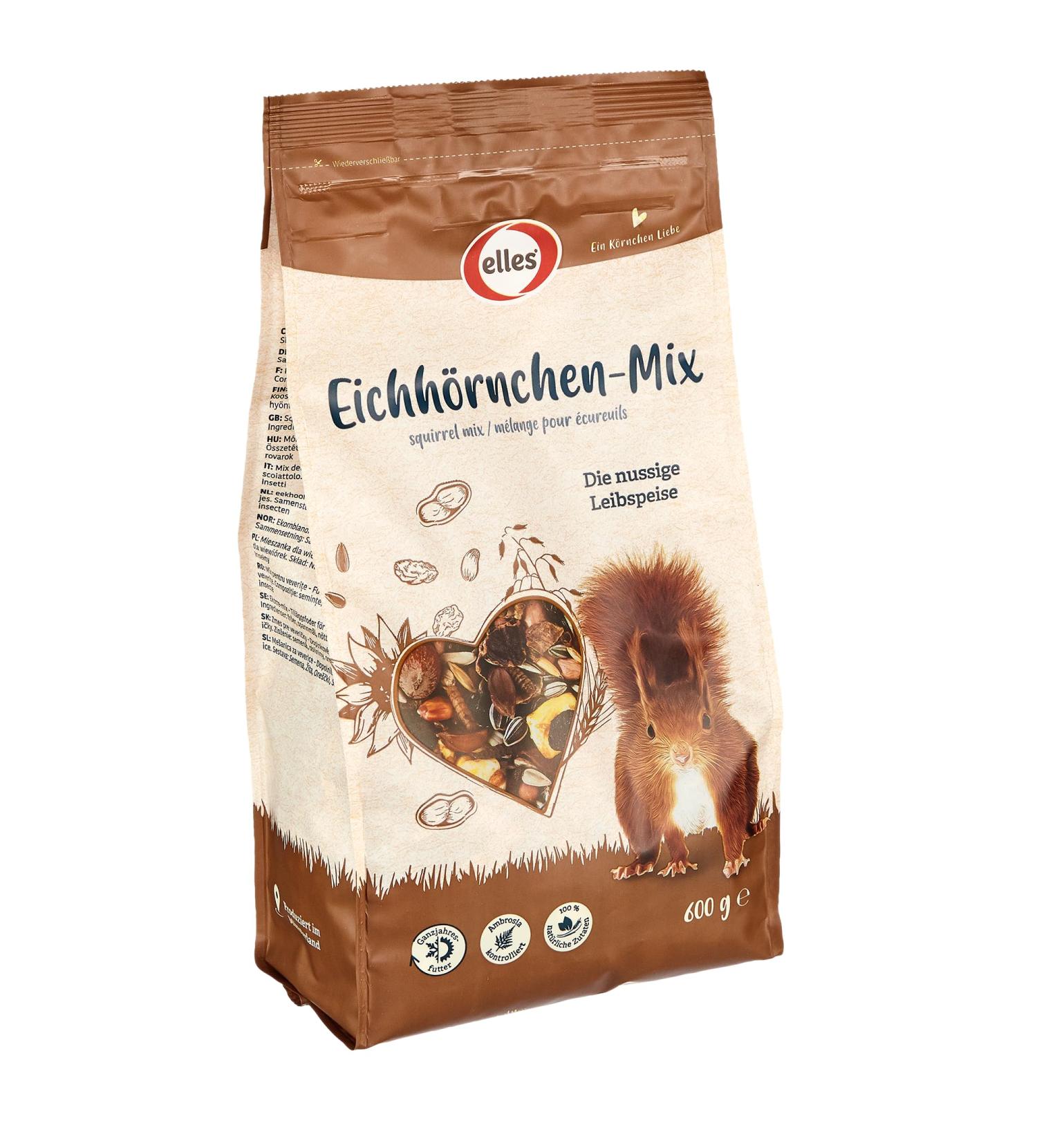 Elle's Squirrel Feed - Nutty Variety 5x600g | Winter Vitamins & Nuts | 100% Natural Squirrel Mix - Buy Online on GoSupps.com
